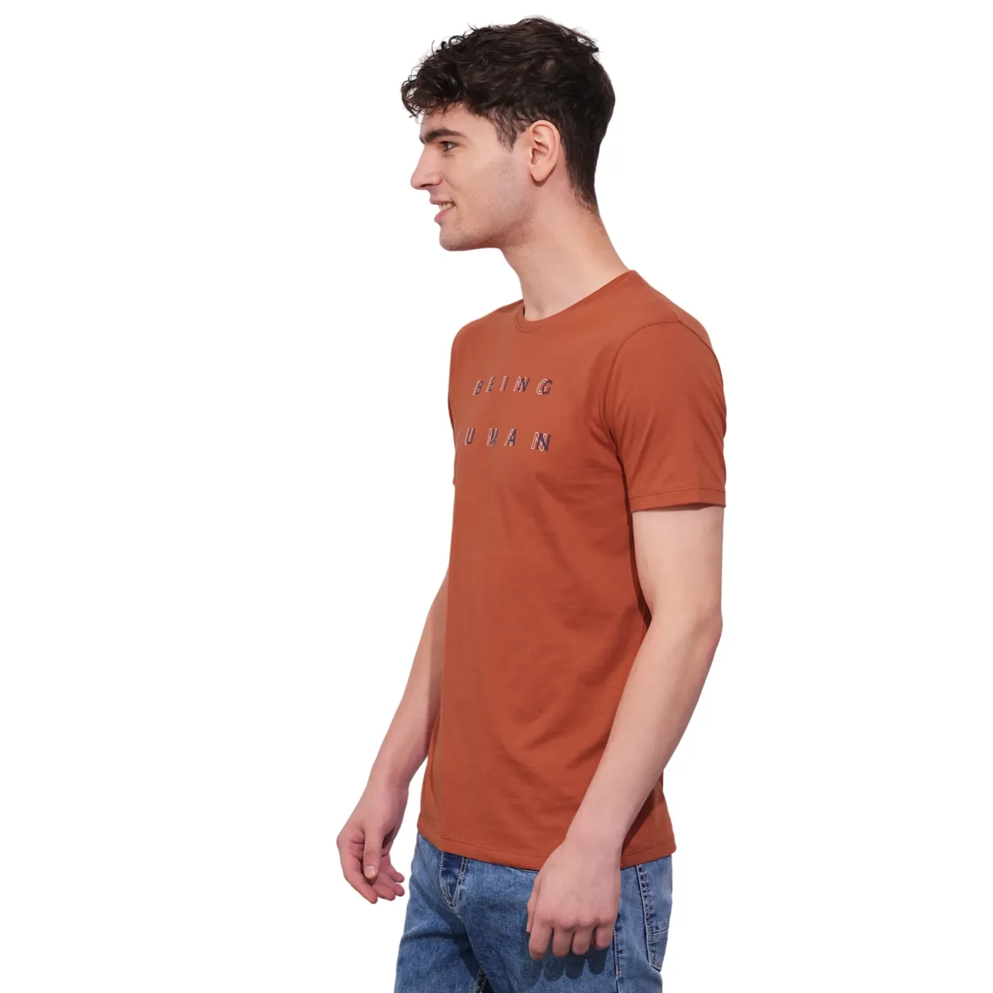 Rust Regular Fit Round Neck Men's T-Shirt by Being Human Clothing - Image 2