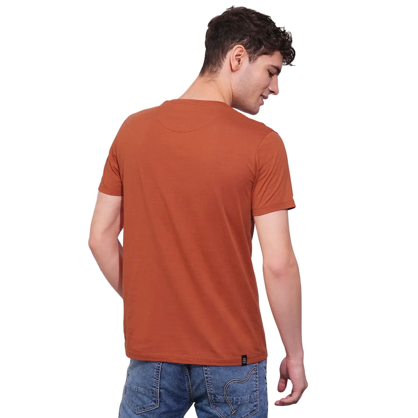 Rust Regular Fit Round Neck Men's T-Shirt by Being Human Clothing - Image 3
