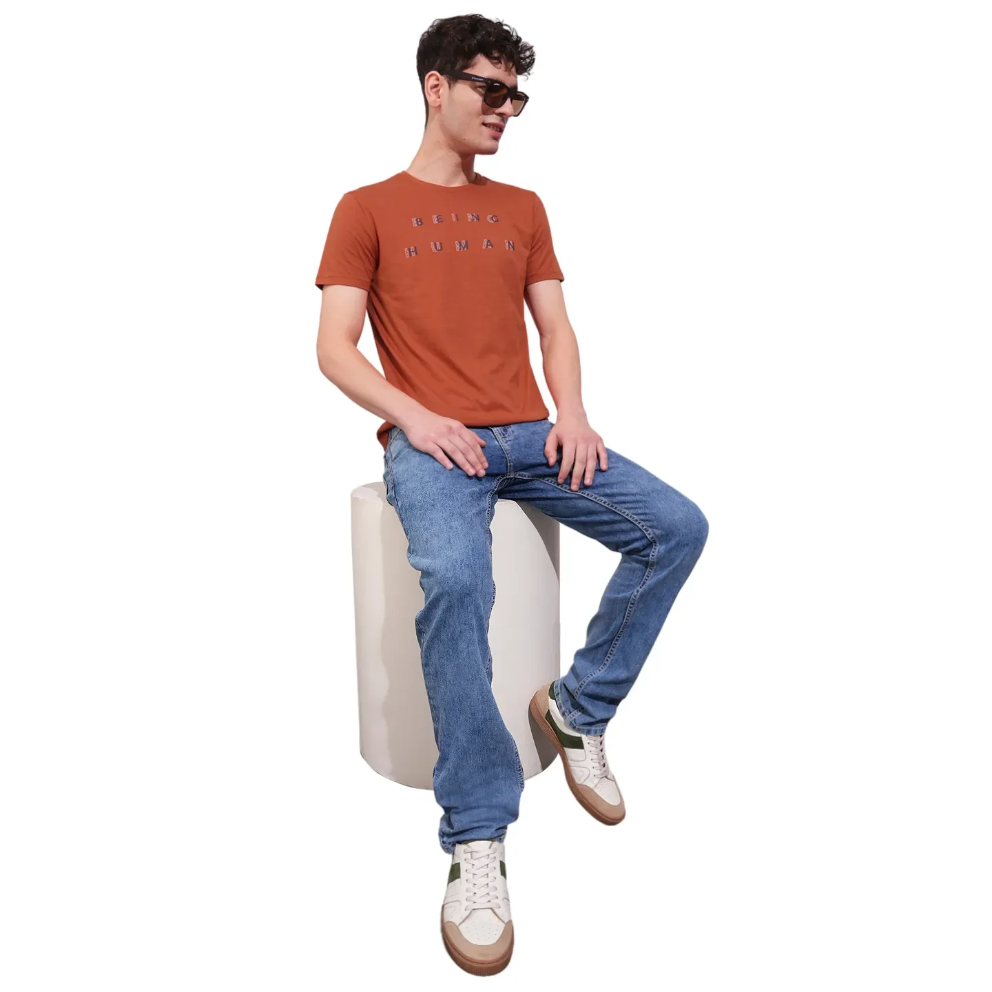 Rust Regular Fit Round Neck Men's T-Shirt by Being Human Clothing - Image 4