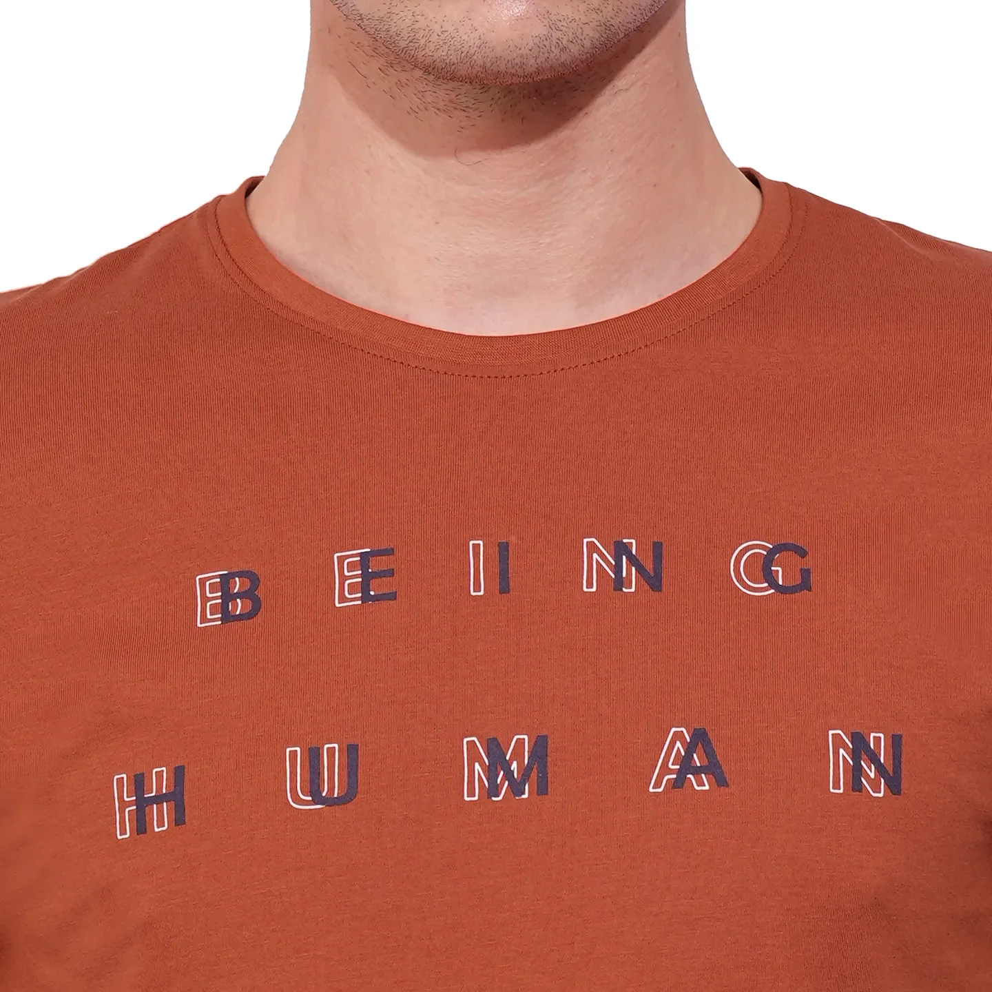 Rust Regular Fit Round Neck Men's T-Shirt by Being Human Clothing - Image 5
