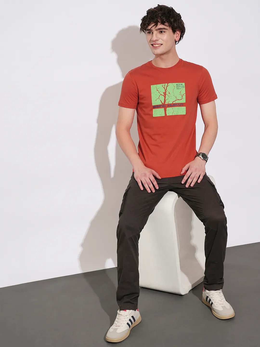 Rust Regular Fit Men's Short Sleeves T-Shirt by Being Human Clothing - Image 4