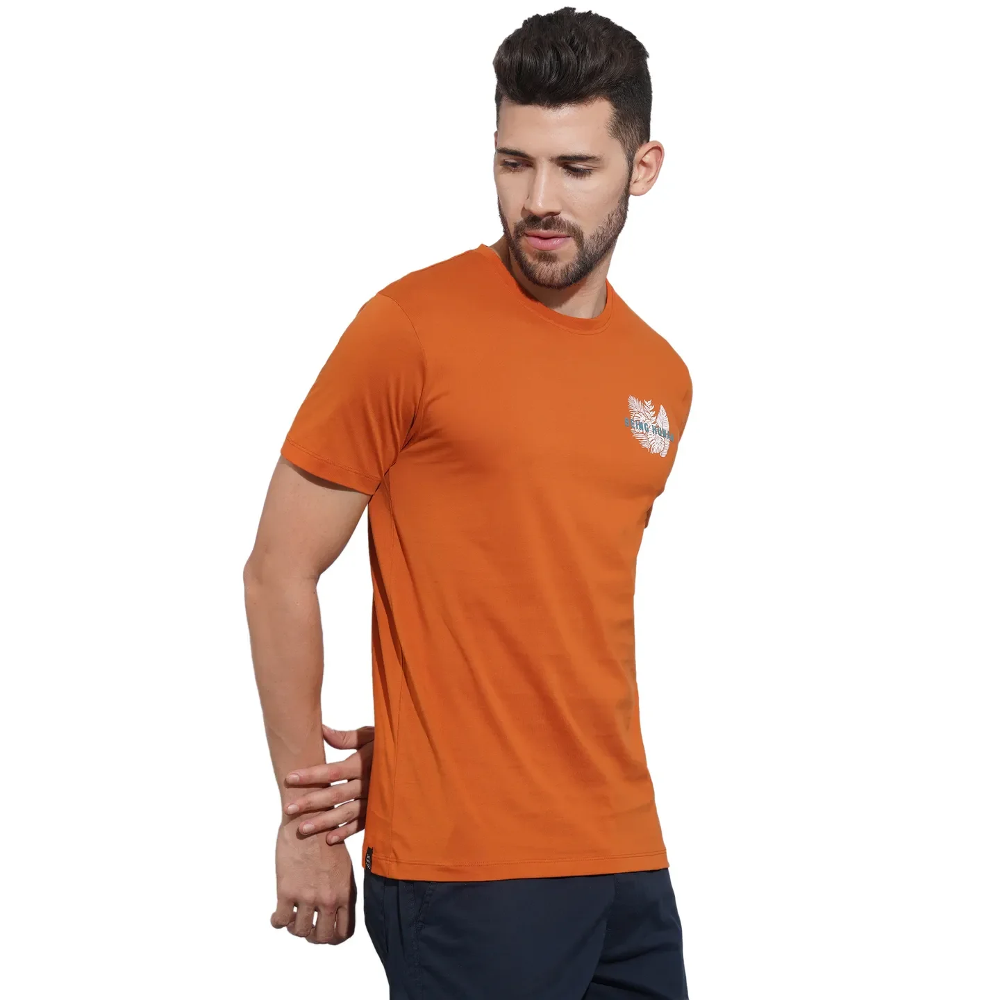 Rust Regular Fit Round Neck Men's T-Shirt by Being Human Clothing - Image 2