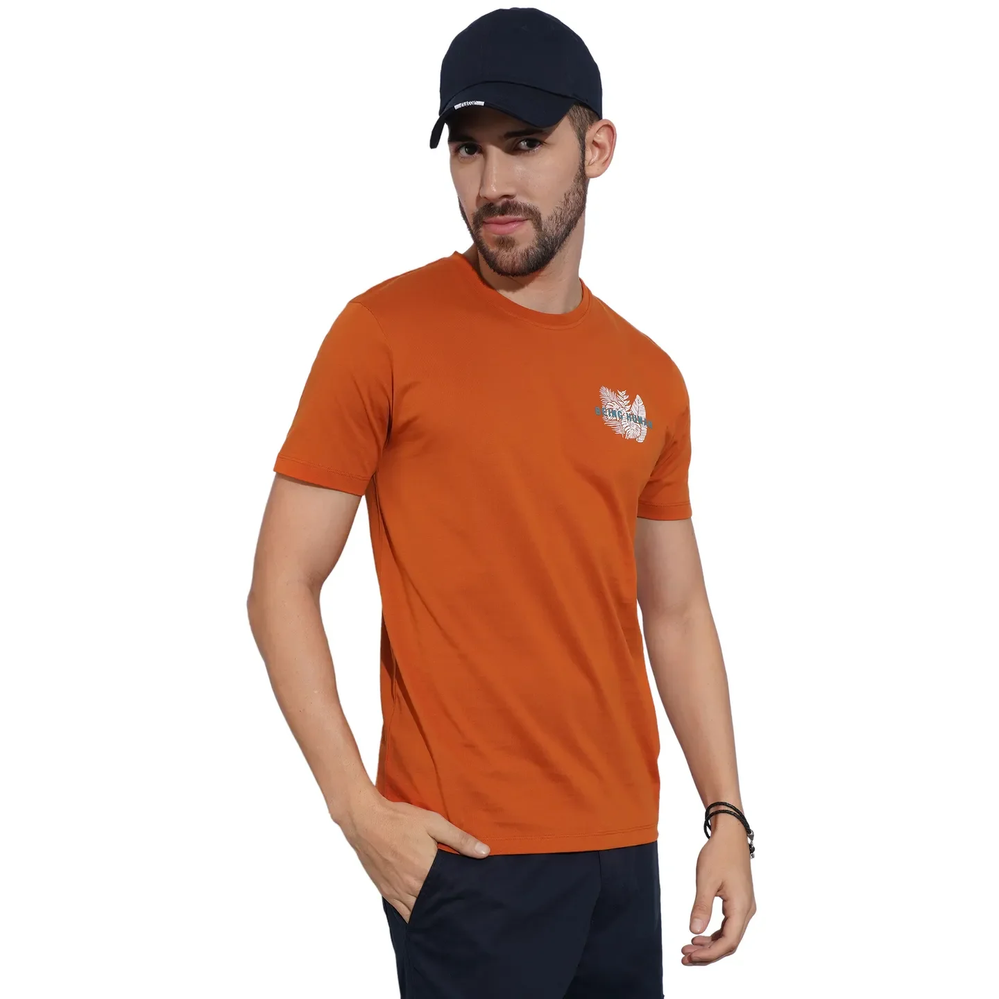 Rust Regular Fit Round Neck Men's T-Shirt by Being Human Clothing - Image 6