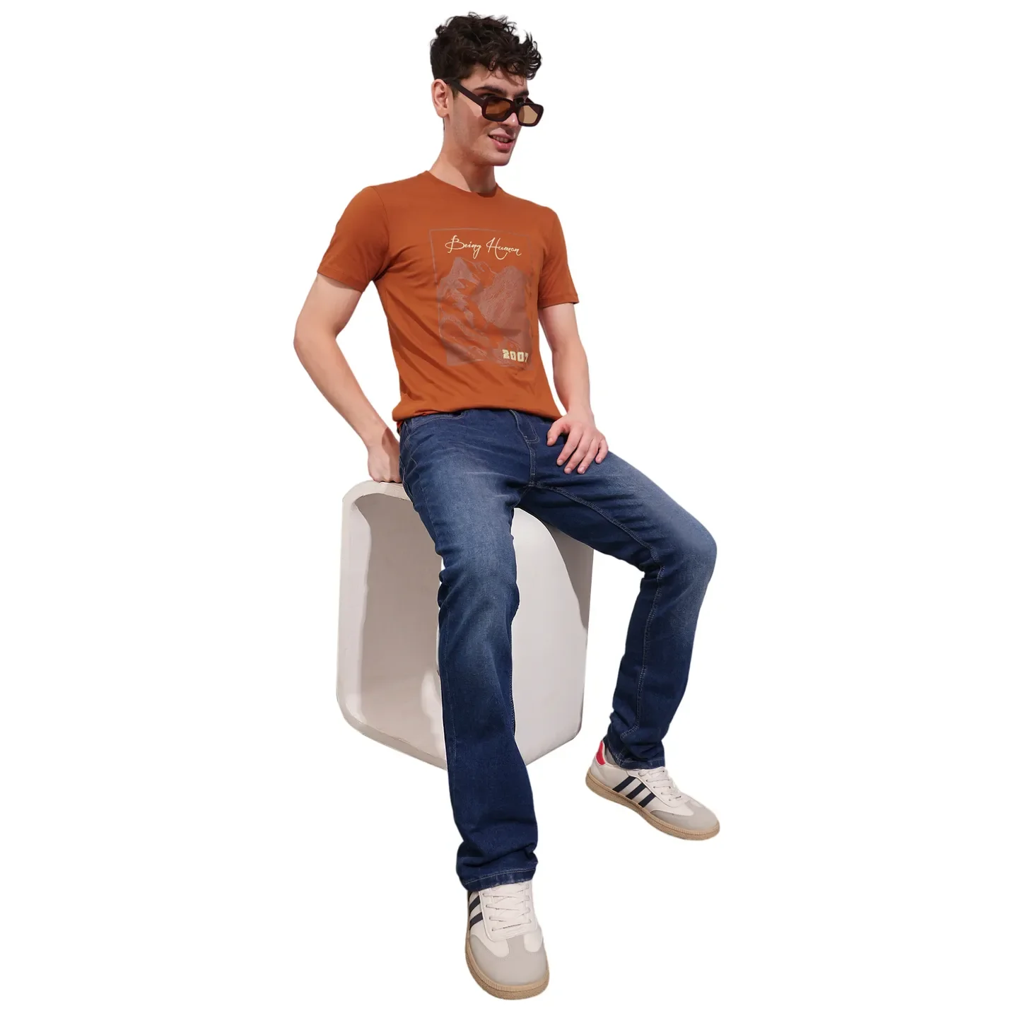 Rust Regular Fit Round Neck Men's T-Shirt by Being Human Clothing - Image 4