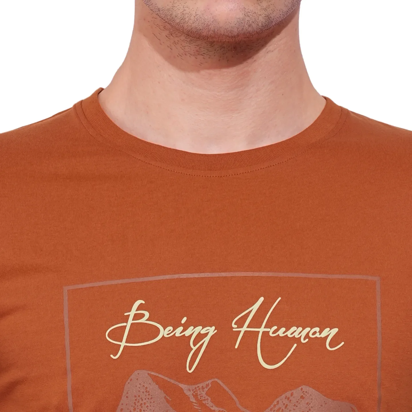 Rust Regular Fit Round Neck Men's T-Shirt by Being Human Clothing - Image 5