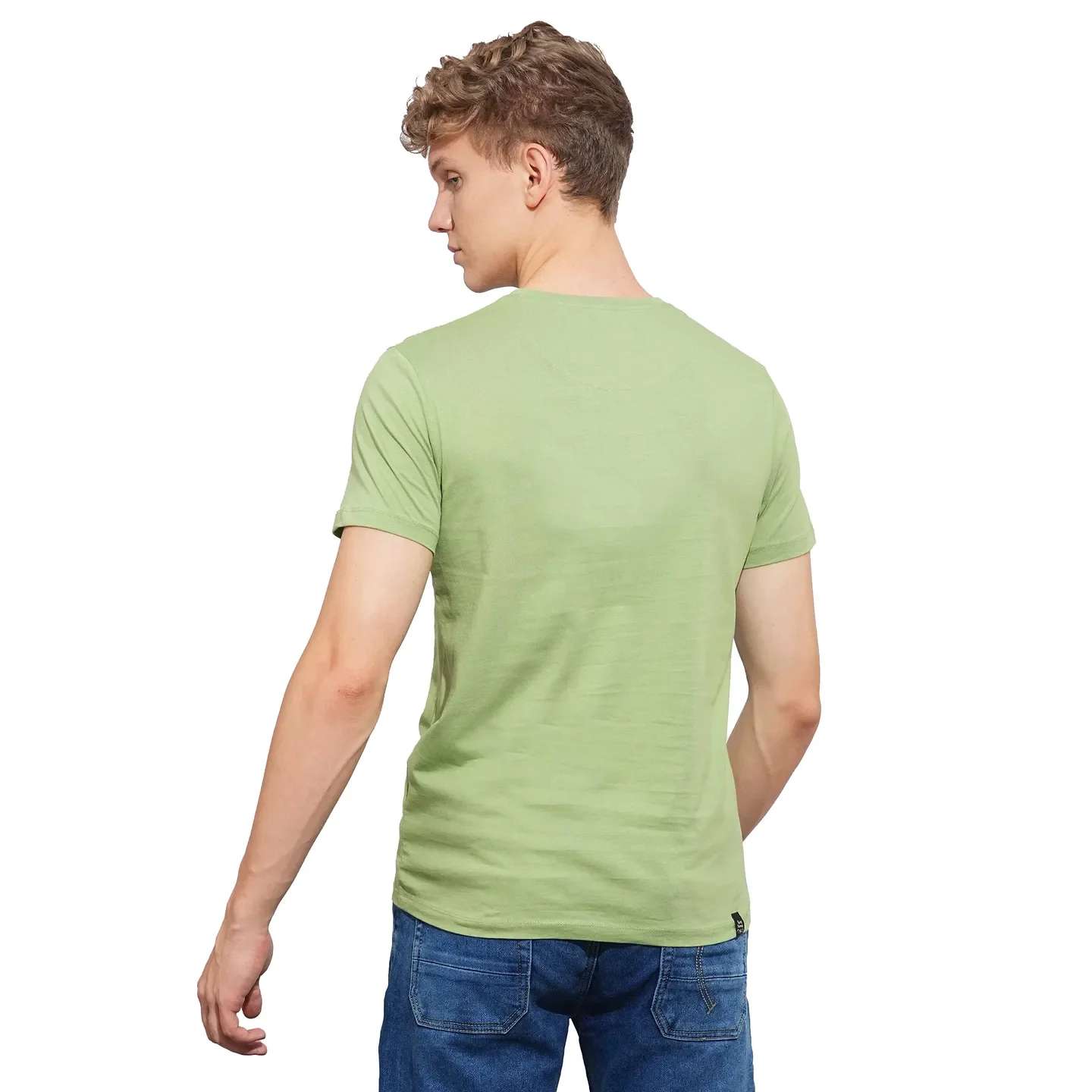 Green Regular Fit Men's Short Sleeves T-Shirt by Being Human Clothing - Image 3
