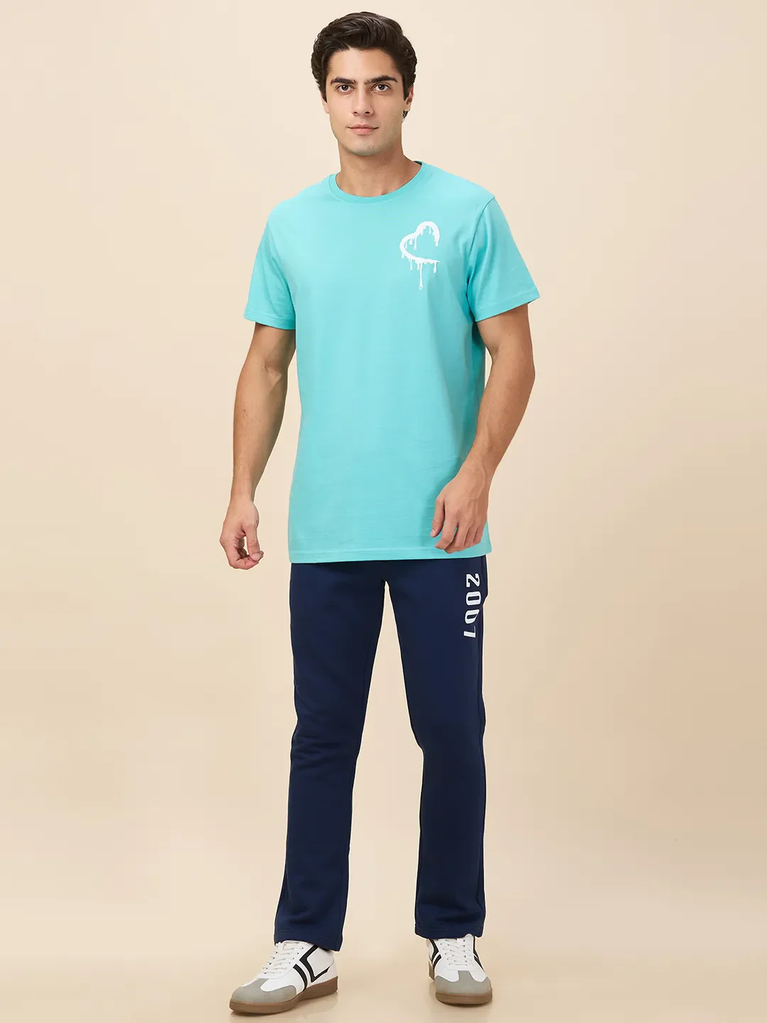 Sea Green Easy Fit Round Neck Men's T-Shirt by Being Human Clothing - Image 2