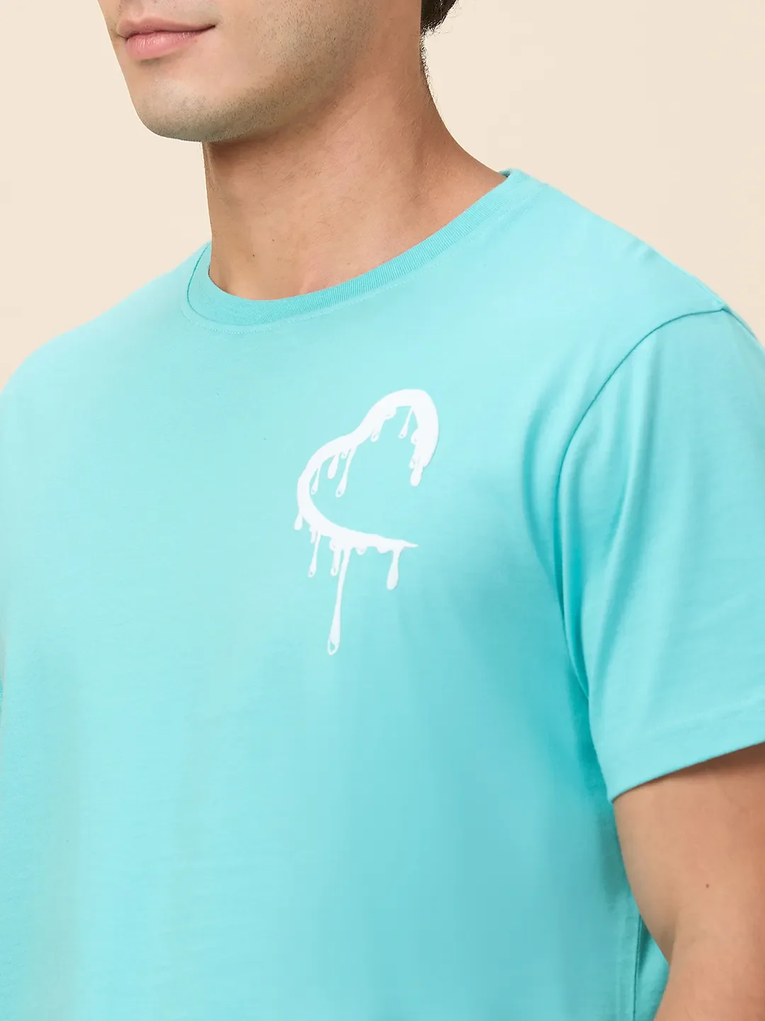 Sea Green Easy Fit Round Neck Men's T-Shirt by Being Human Clothing - Image 5