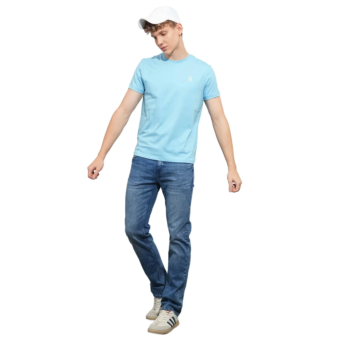Blue Regular Fit Men's Short Sleeves T-Shirt by Being Human Clothing - Image 4