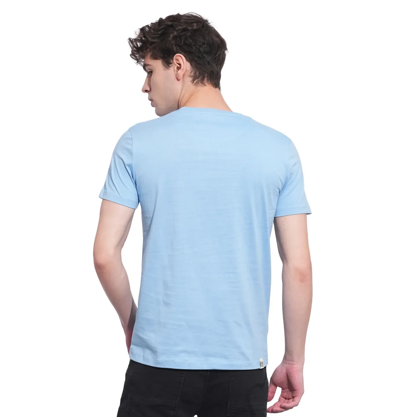 Blue Regular Fit Men's Short Sleeves T-Shirt by Being Human Clothing - Image 2