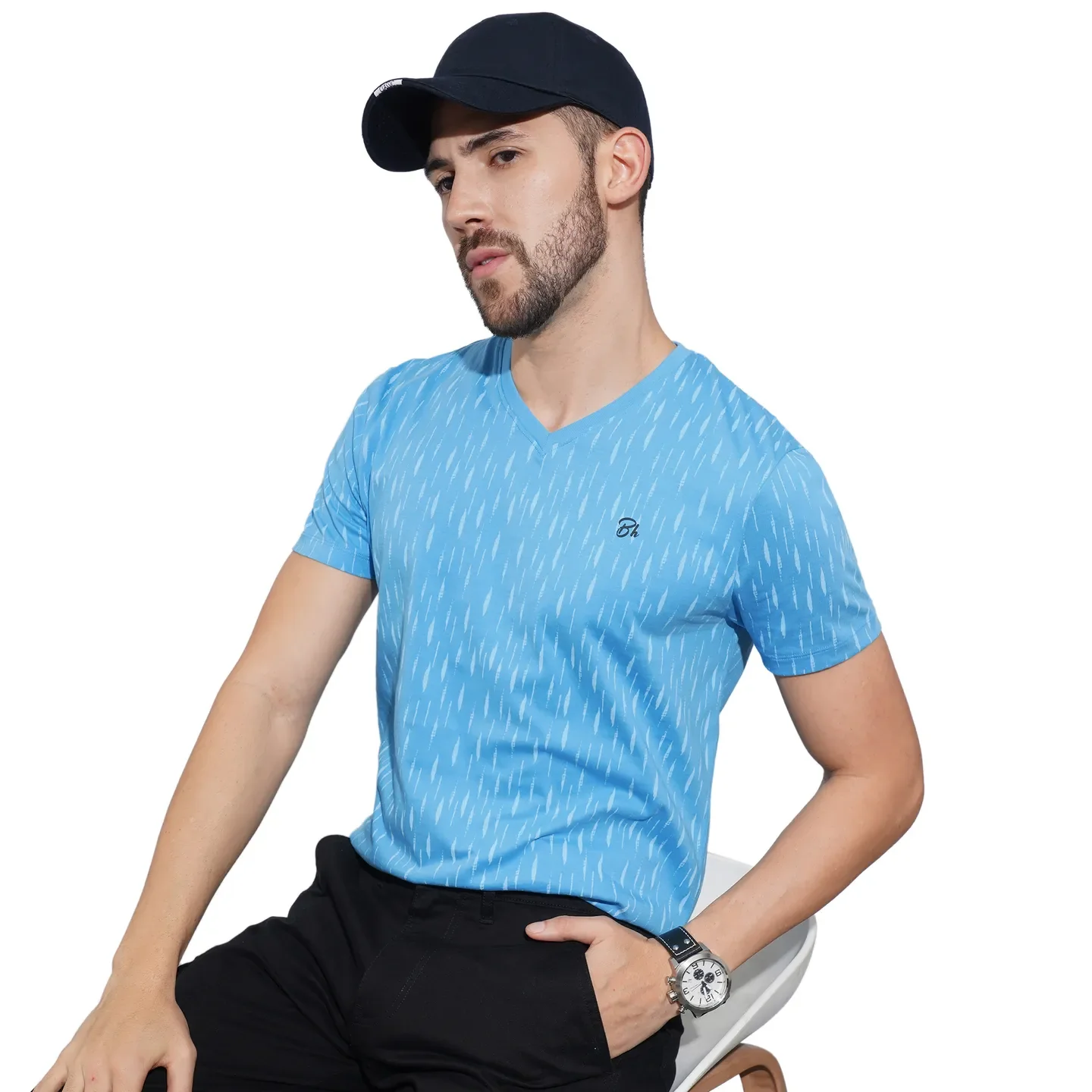 Blue Regular Fit Men's T-Shirt by Being Human Clothing - Image 6