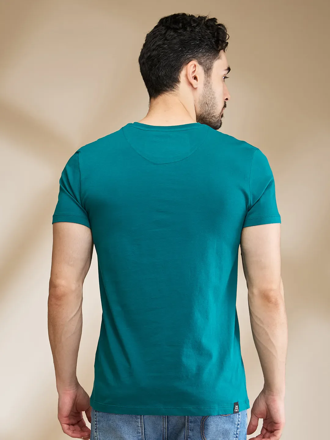 Dark Green Regular Fit Men's Short Sleeves T-Shirt by Being Human Clothing - Image 3