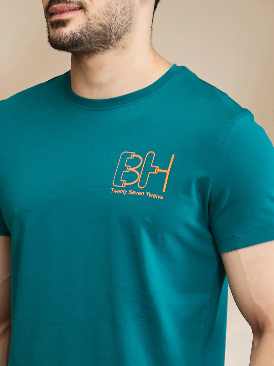 Dark Green Regular Fit Men's Short Sleeves T-Shirt by Being Human Clothing - Image 5