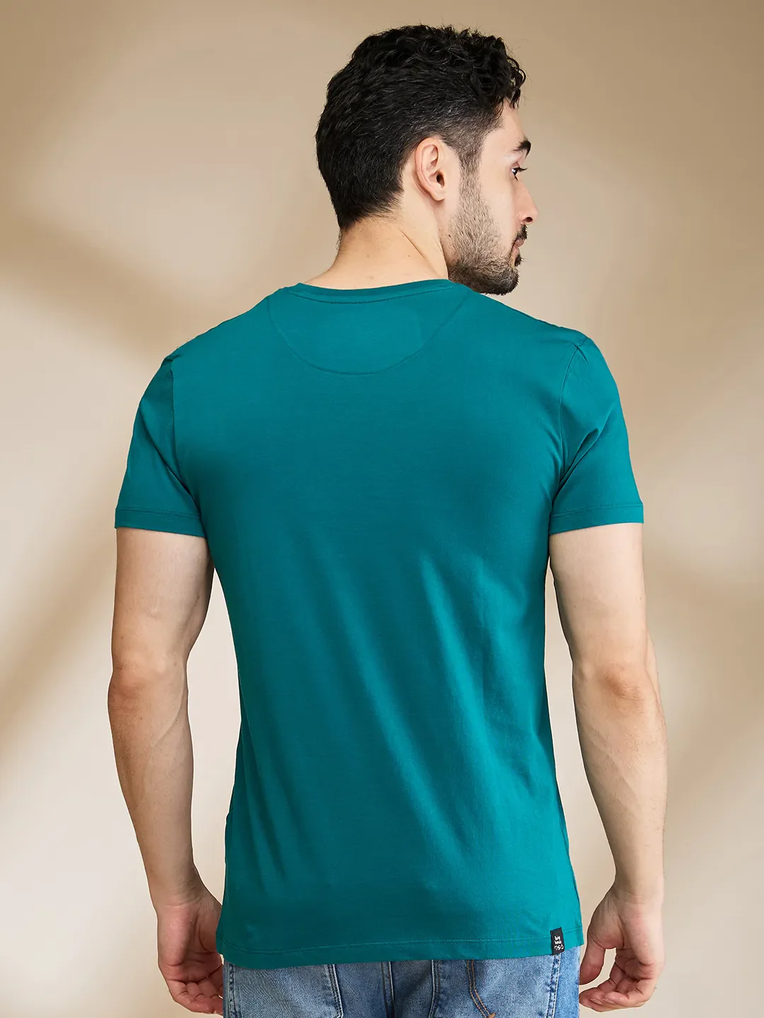 Dark Green Regular Fit Men's Short Sleeves T-Shirt by Being Human Clothing - Image 3