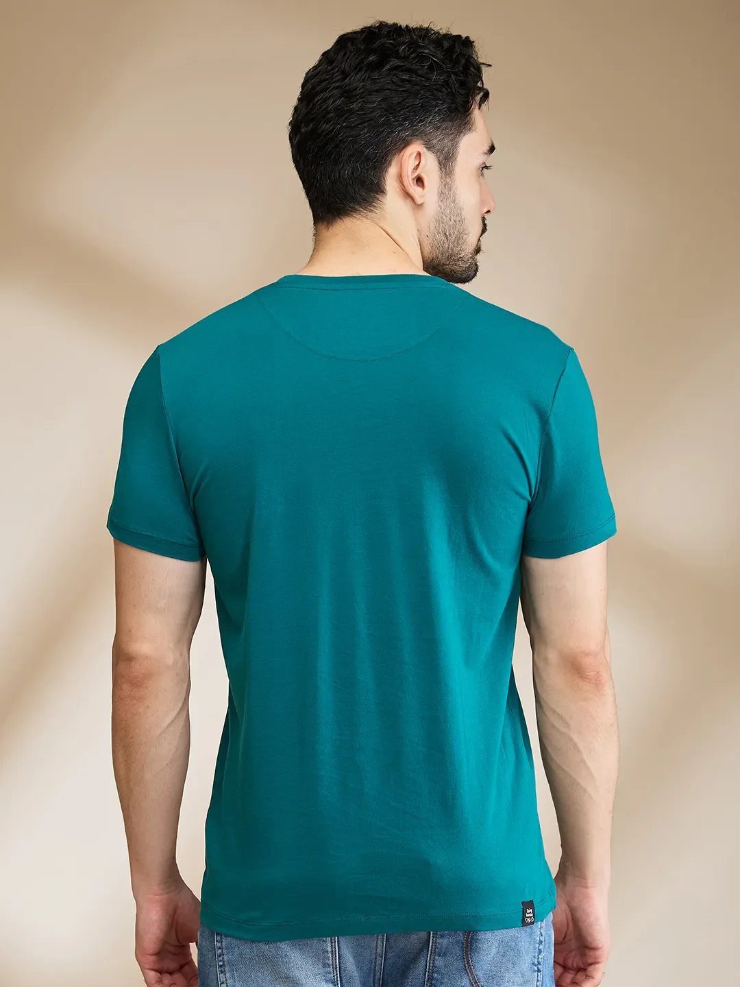 Dark Green Regular Fit Men's Short Sleeves T-Shirt by Being Human Clothing - Image 3