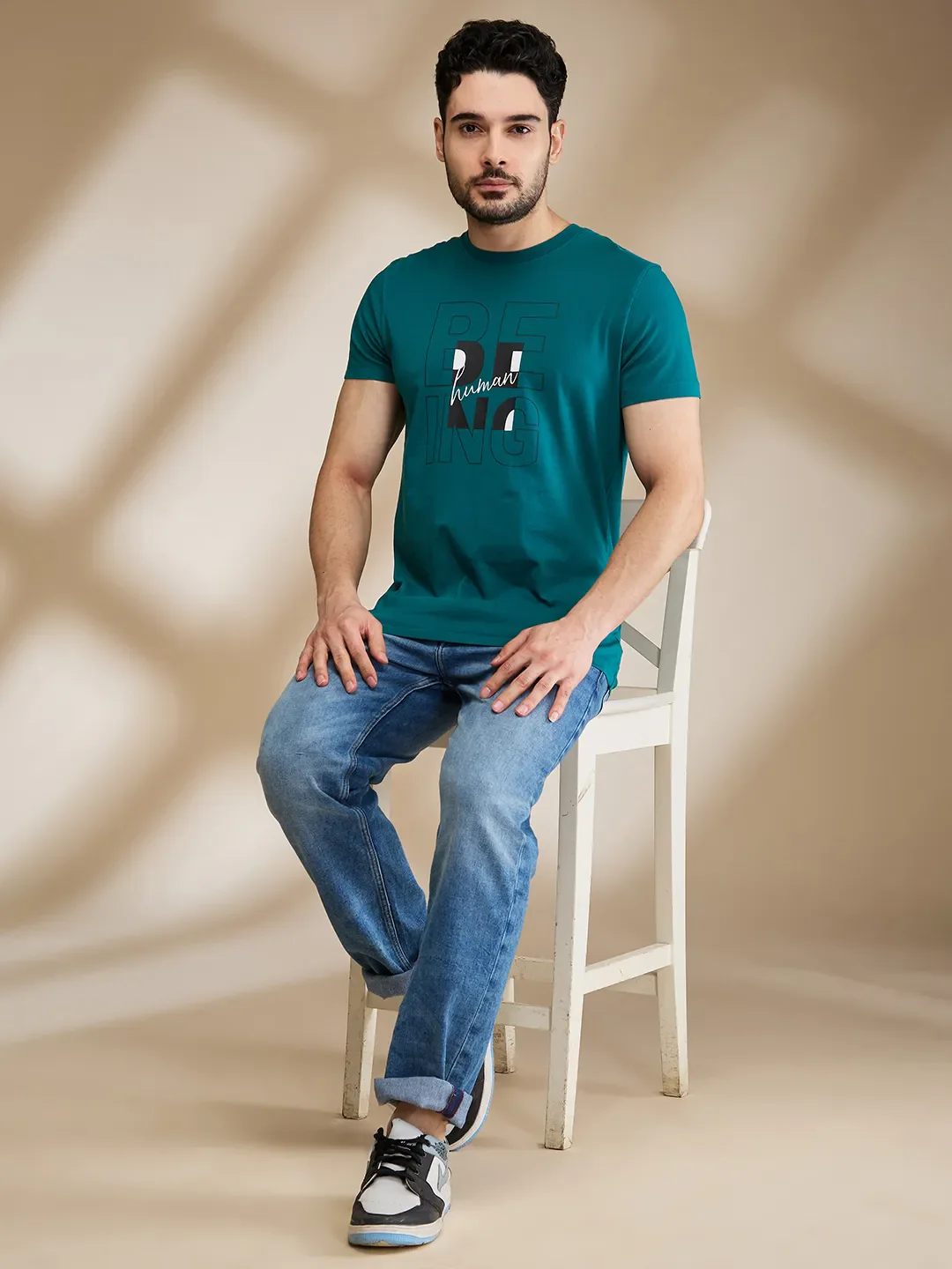 Dark Green Regular Fit Men's Short Sleeves T-Shirt by Being Human Clothing - Image 6