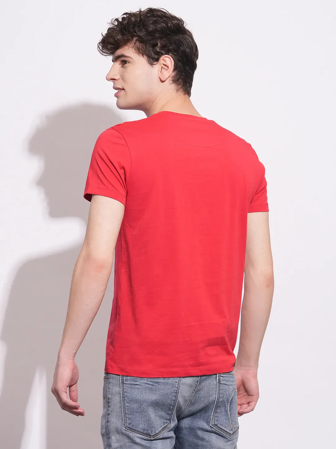 Red Slim Fit Men's Short Sleeves T-Shirt by Being Human Clothing - Image 3