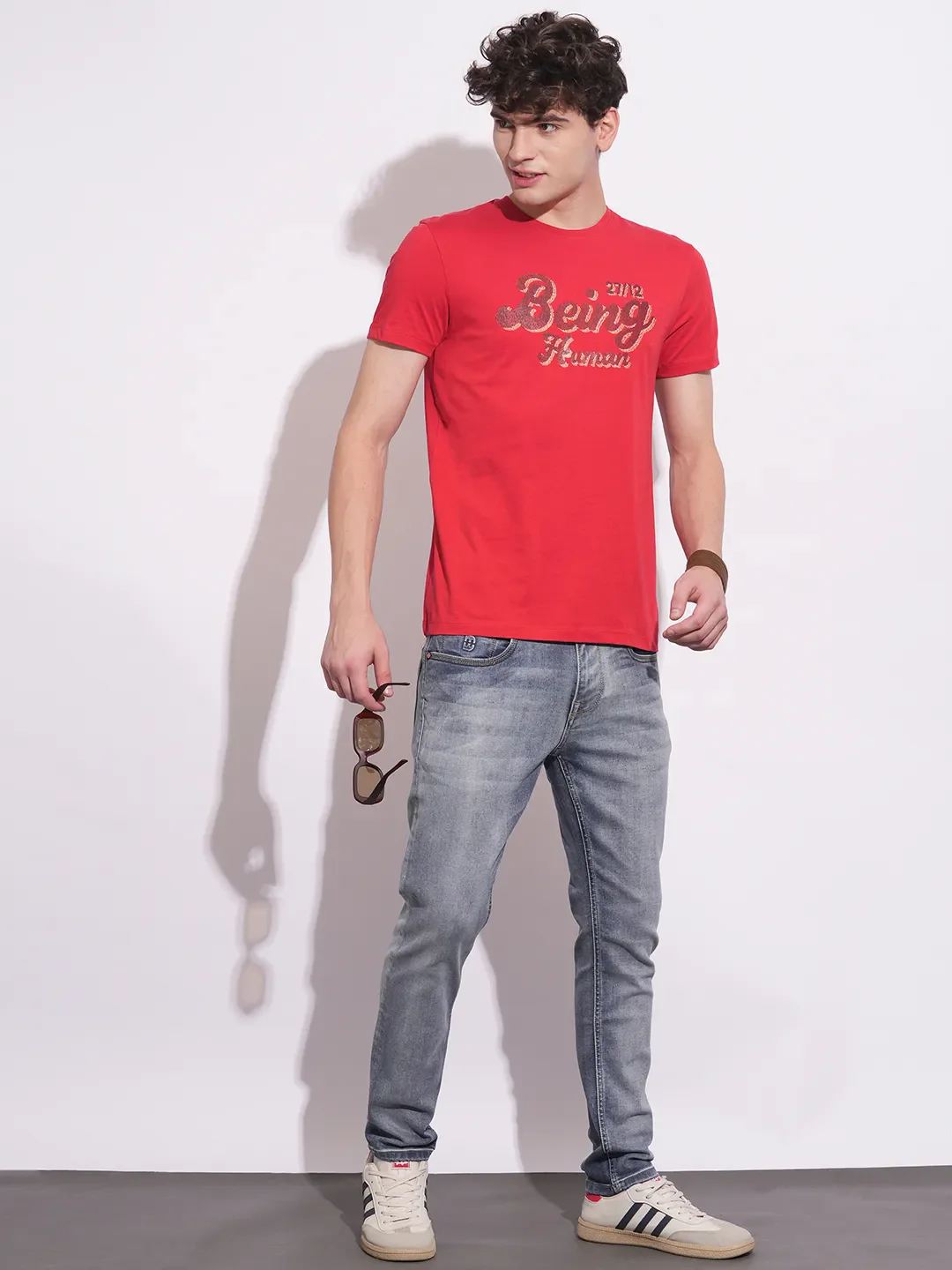 Red Slim Fit Men's Short Sleeves T-Shirt by Being Human Clothing - Image 4