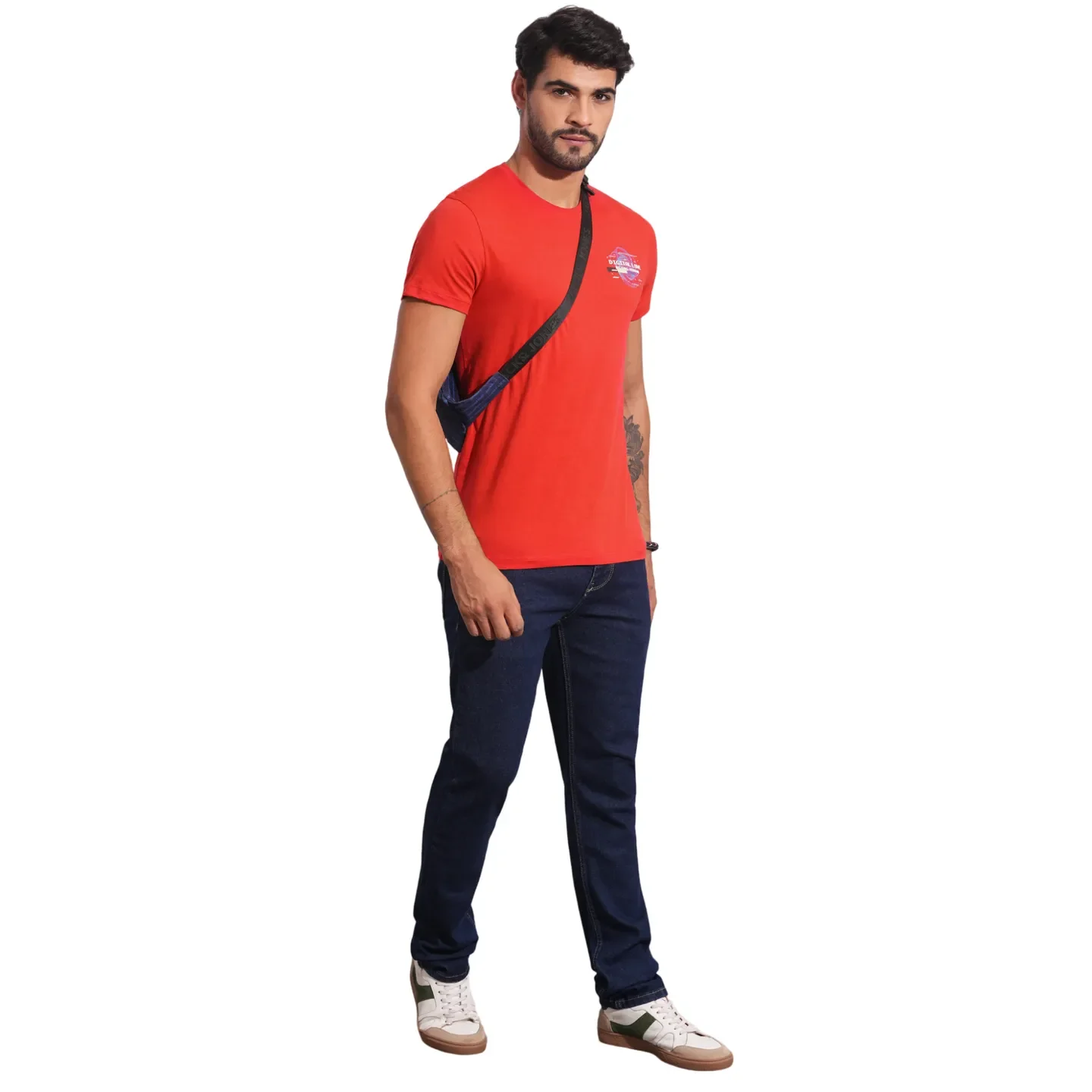 True Red Slim Fit Round Neck Men's T-Shirt by Being Human Clothing - Image 4