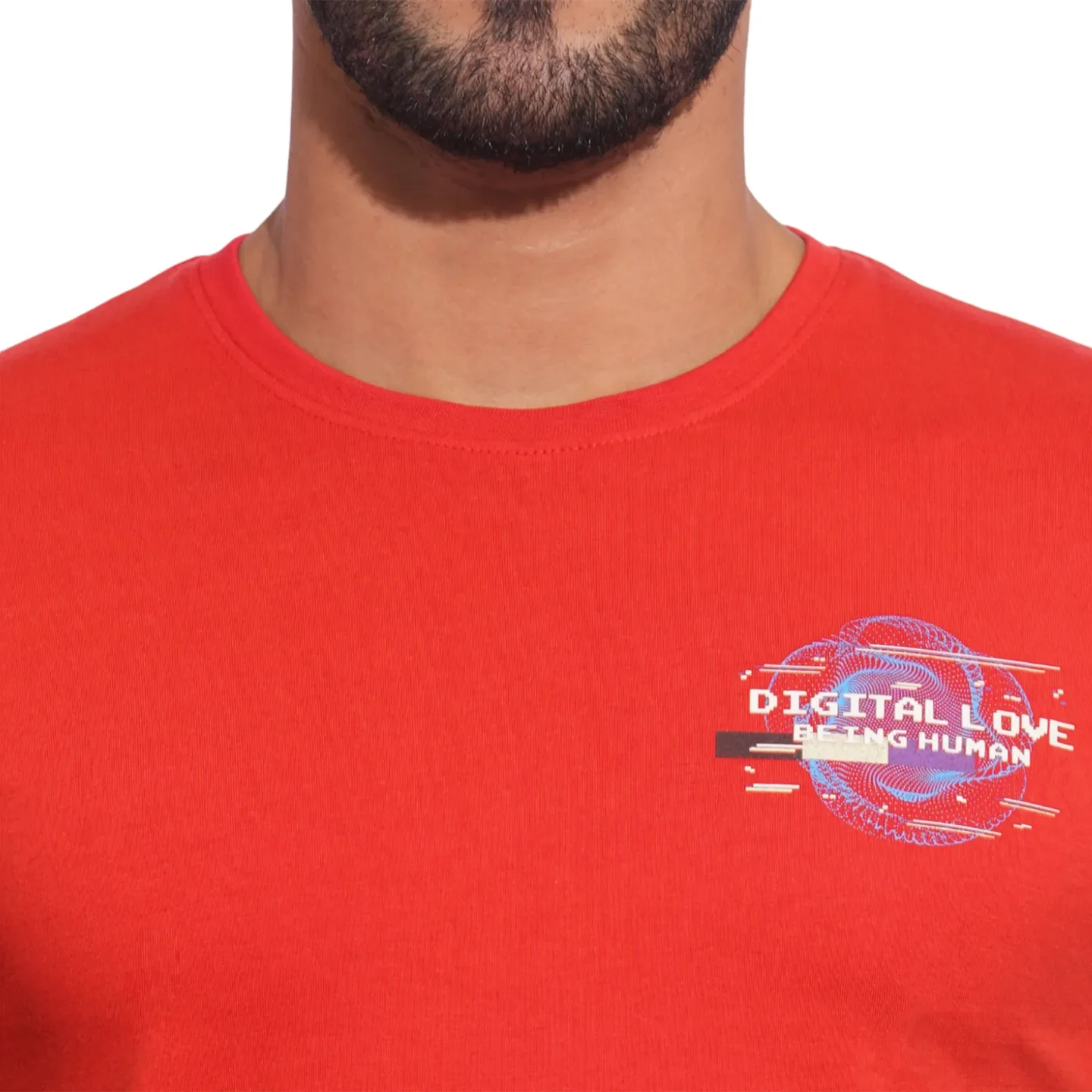 True Red Slim Fit Round Neck Men's T-Shirt by Being Human Clothing - Image 5