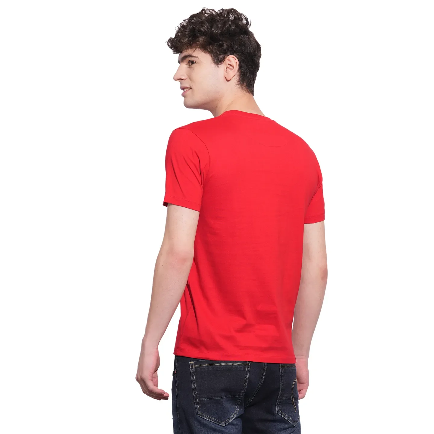 True Red Slim Fit Round Neck Men's T-Shirt by Being Human Clothing - Image 3