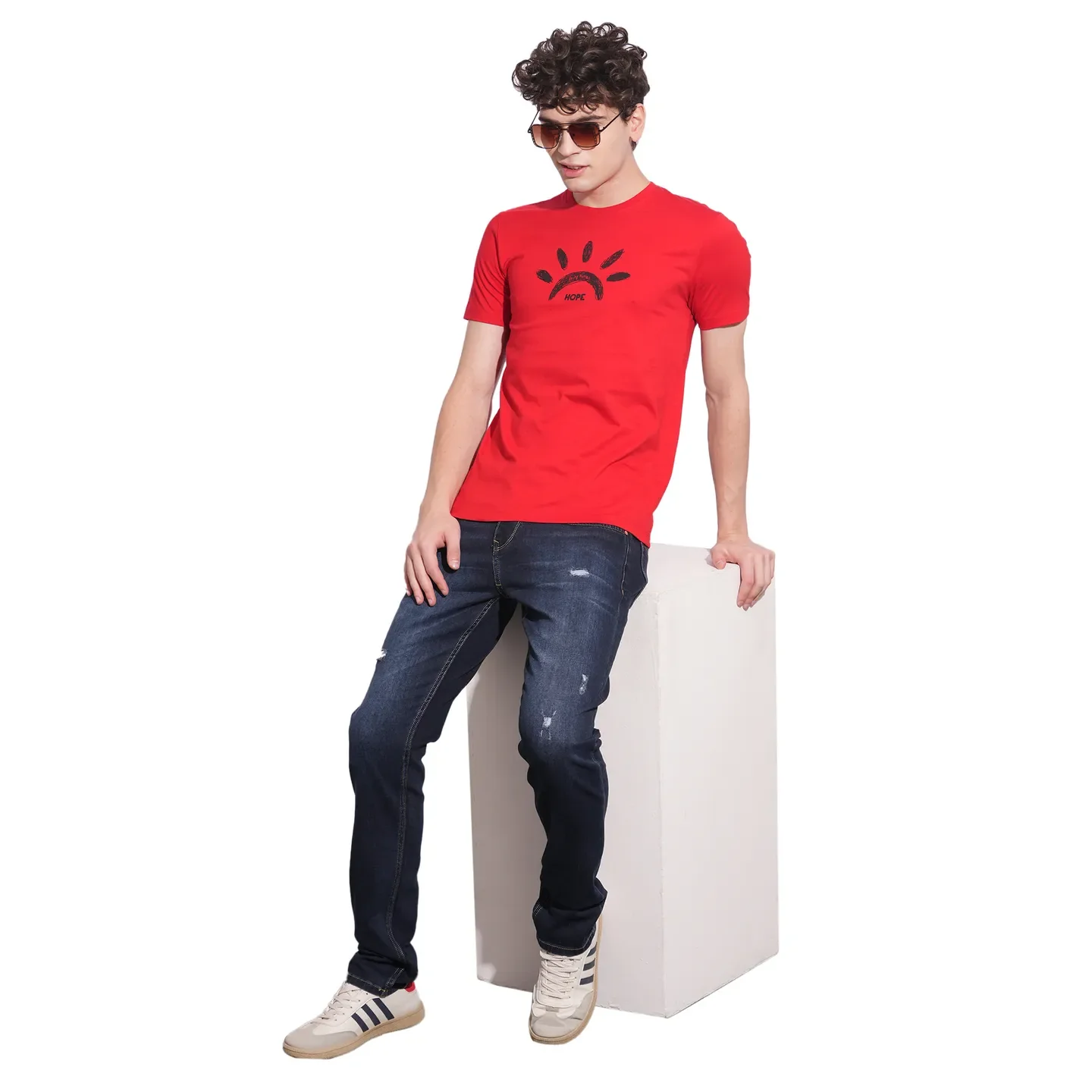 True Red Slim Fit Round Neck Men's T-Shirt by Being Human Clothing - Image 4