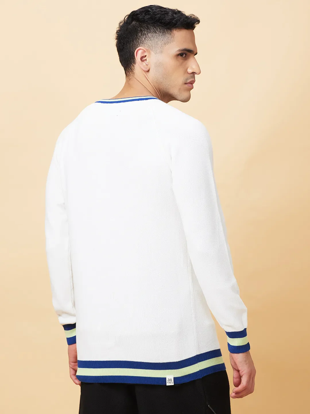 White Regular Fit Round Neck Men's T-Shirt by Being Human Clothing - Image 3