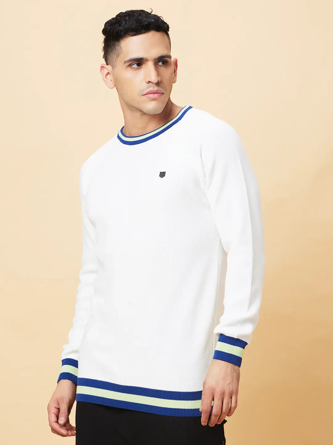 White Regular Fit Round Neck Men's T-Shirt by Being Human Clothing - Image 4