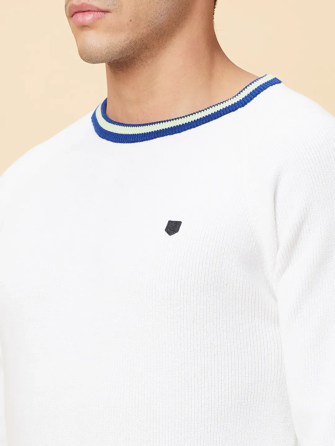 White Regular Fit Round Neck Men's T-Shirt by Being Human Clothing - Image 5