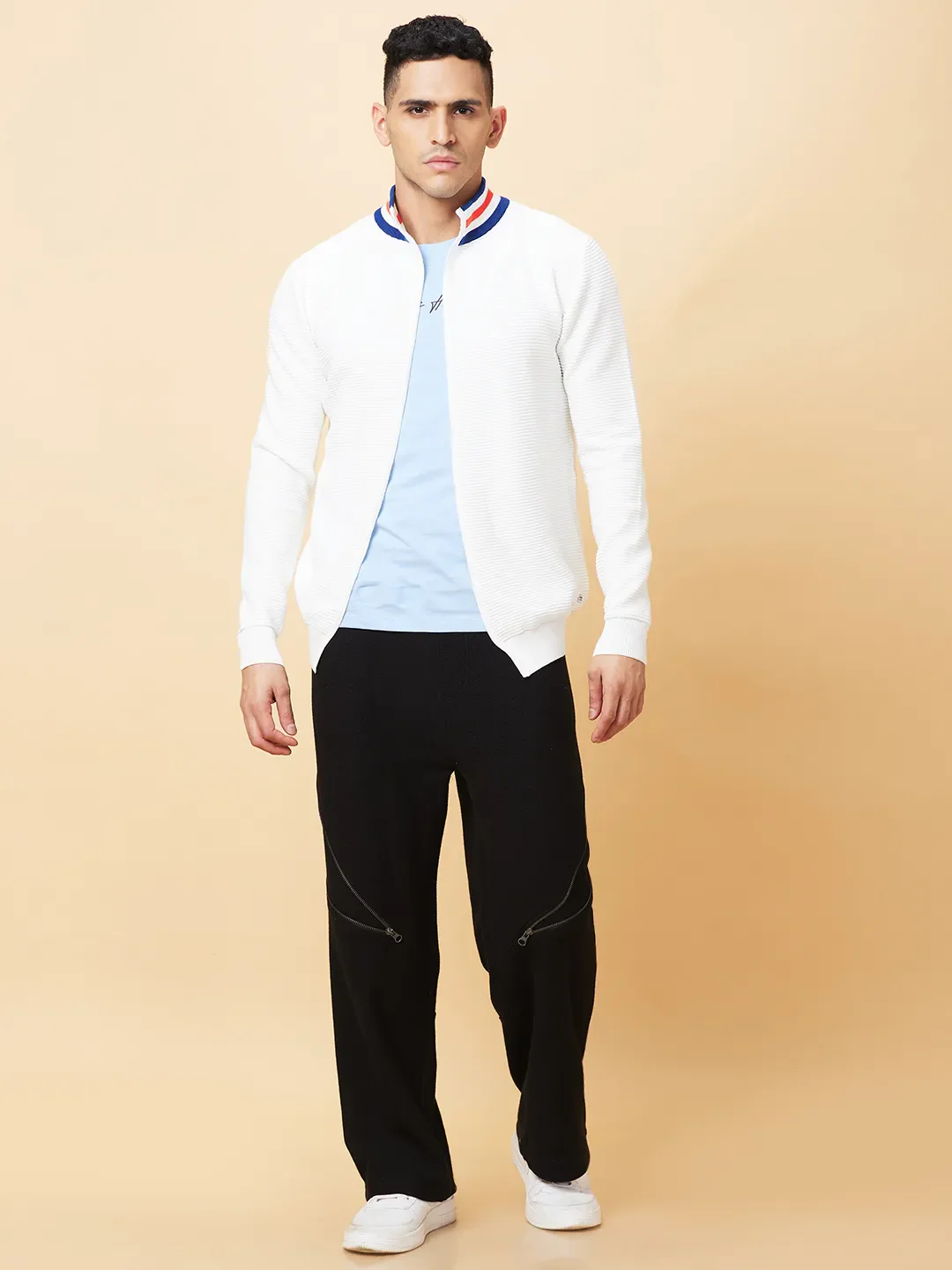 White Regular Fit Round Neck Men's T-Shirt by Being Human Clothing - Image 2