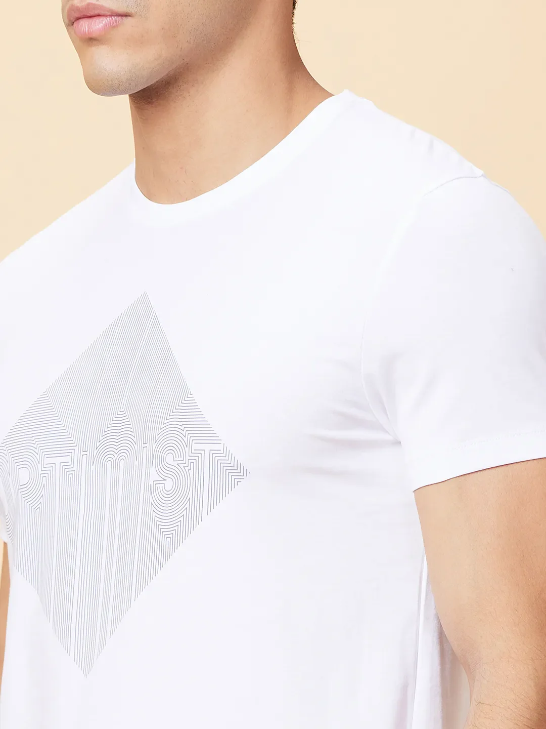 White Regular Fit Men's Short Sleeves T-Shirt by Being Human Clothing - Image 5