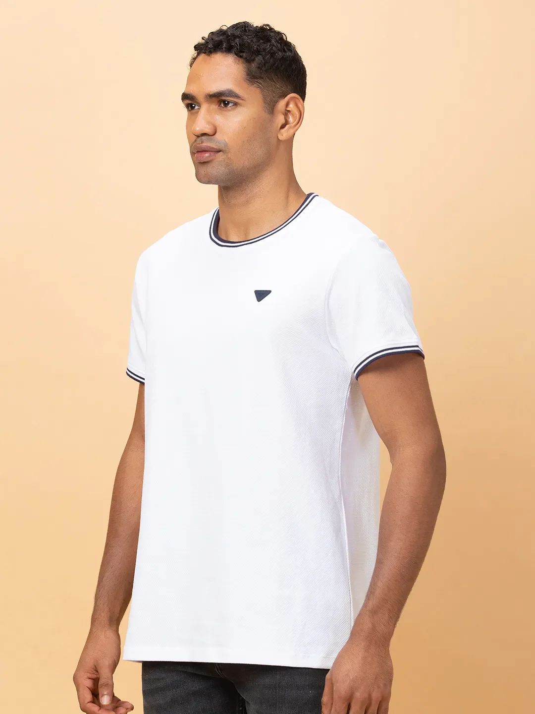 White Regular Fit Round Neck Men's T-Shirt by Being Human Clothing - Image 4