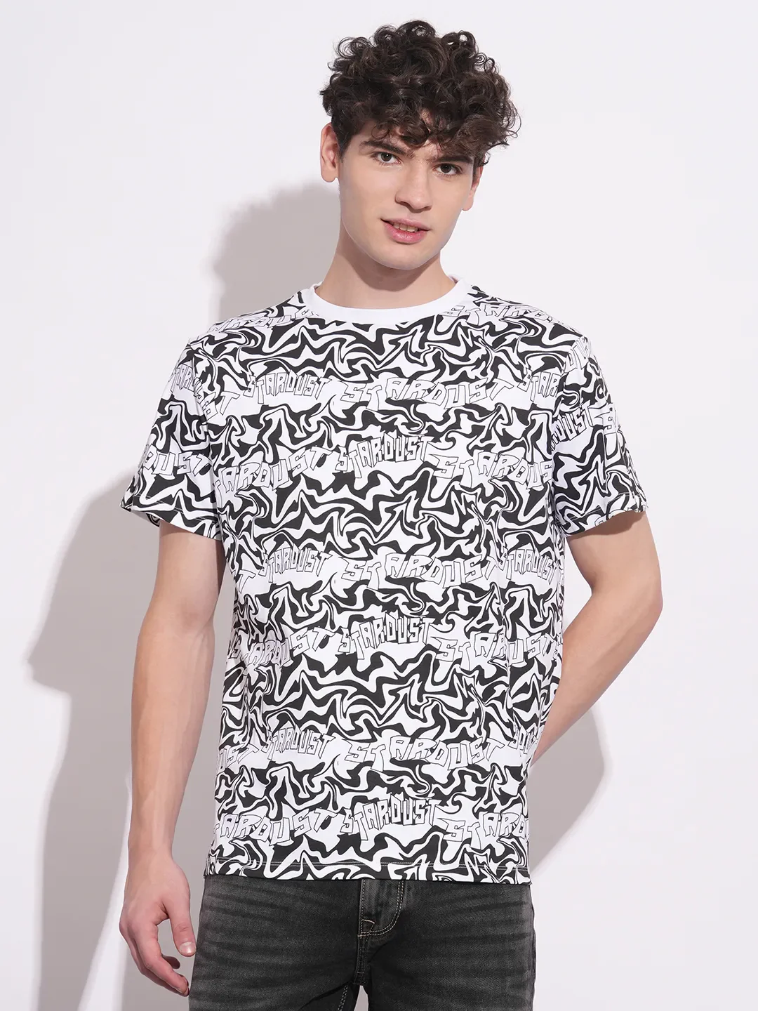 White Easy Fit Round Neck Men's T-Shirt by Being Human Clothing