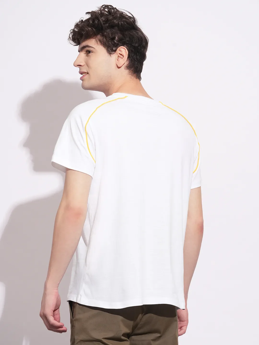 White Easy Fit Round Neck Men's T-Shirt by Being Human Clothing - Image 3