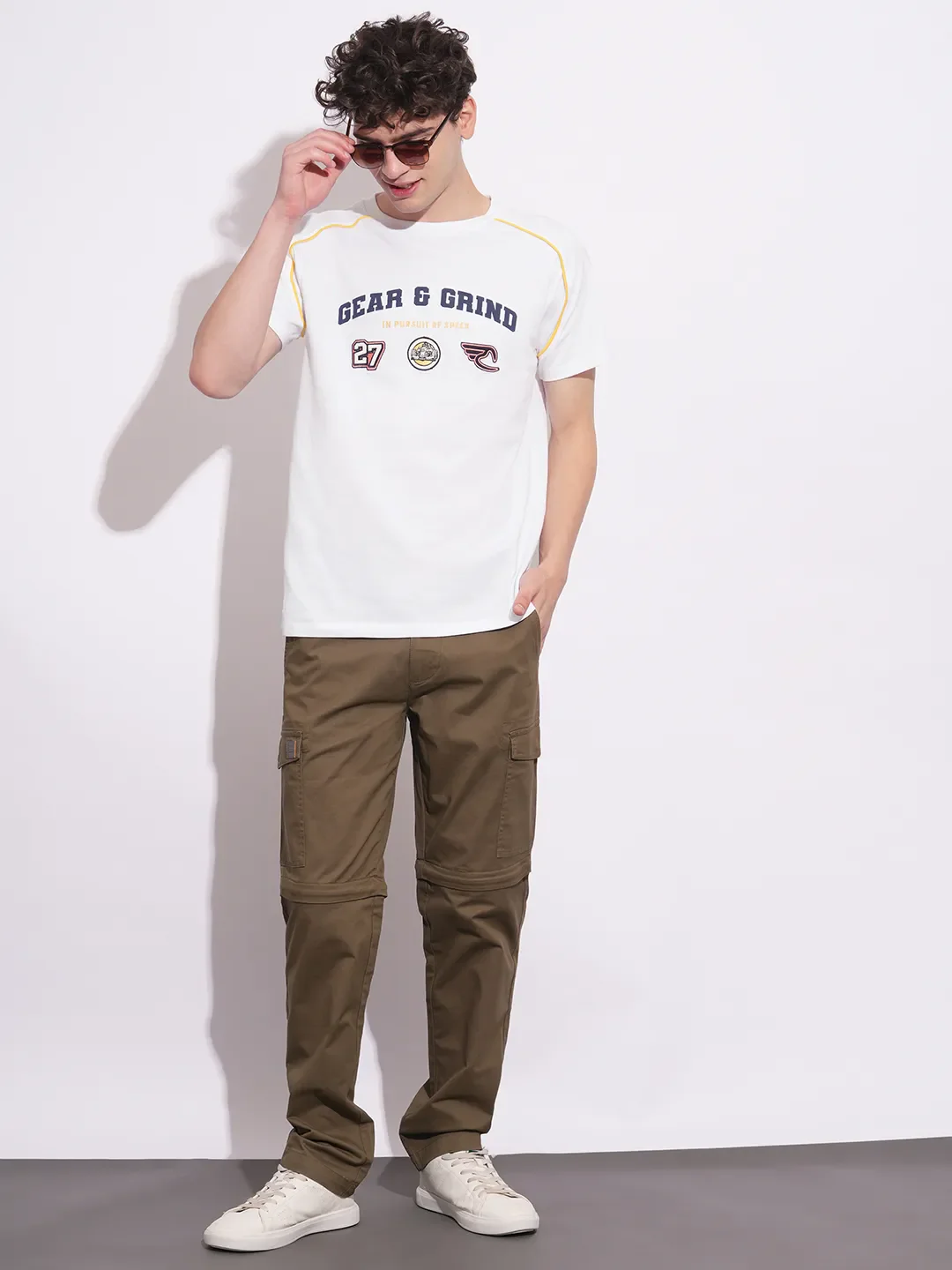 White Easy Fit Round Neck Men's T-Shirt by Being Human Clothing - Image 4