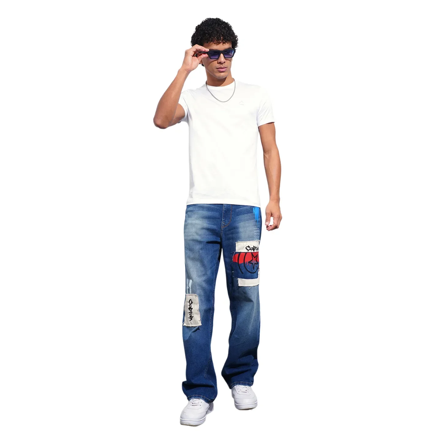 White Slim Fit Round Neck Men's T-Shirt by Being Human Clothing - Image 4