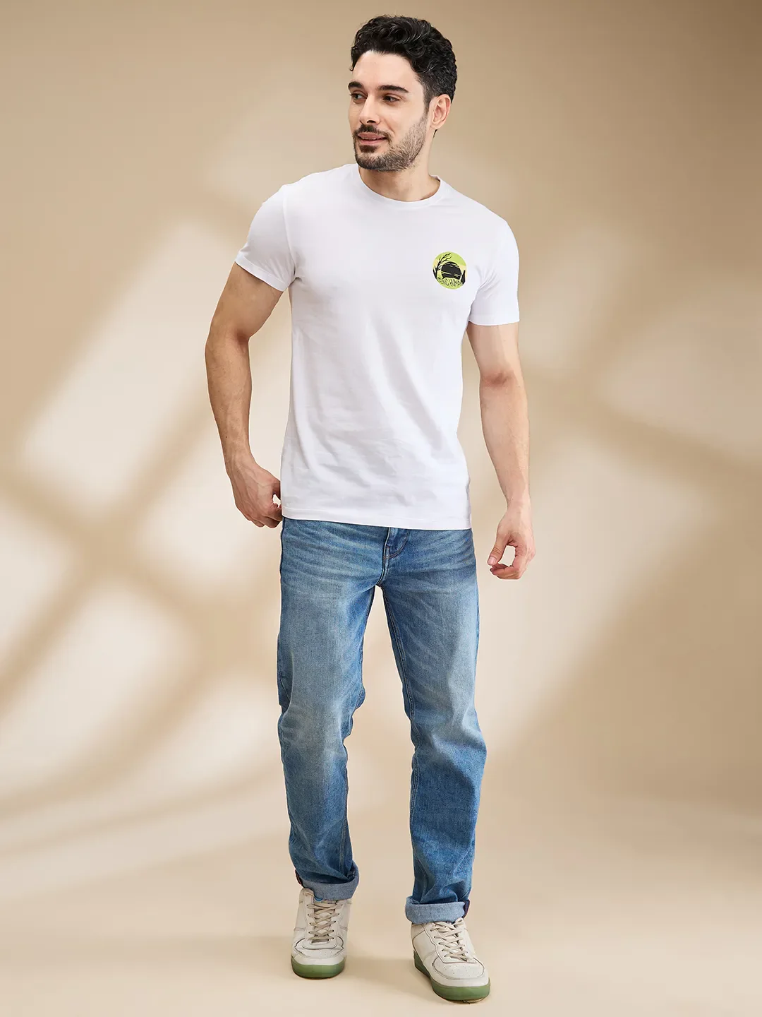 White Regular Fit Men's Short Sleeves T-Shirt by Being Human Clothing - Image 2