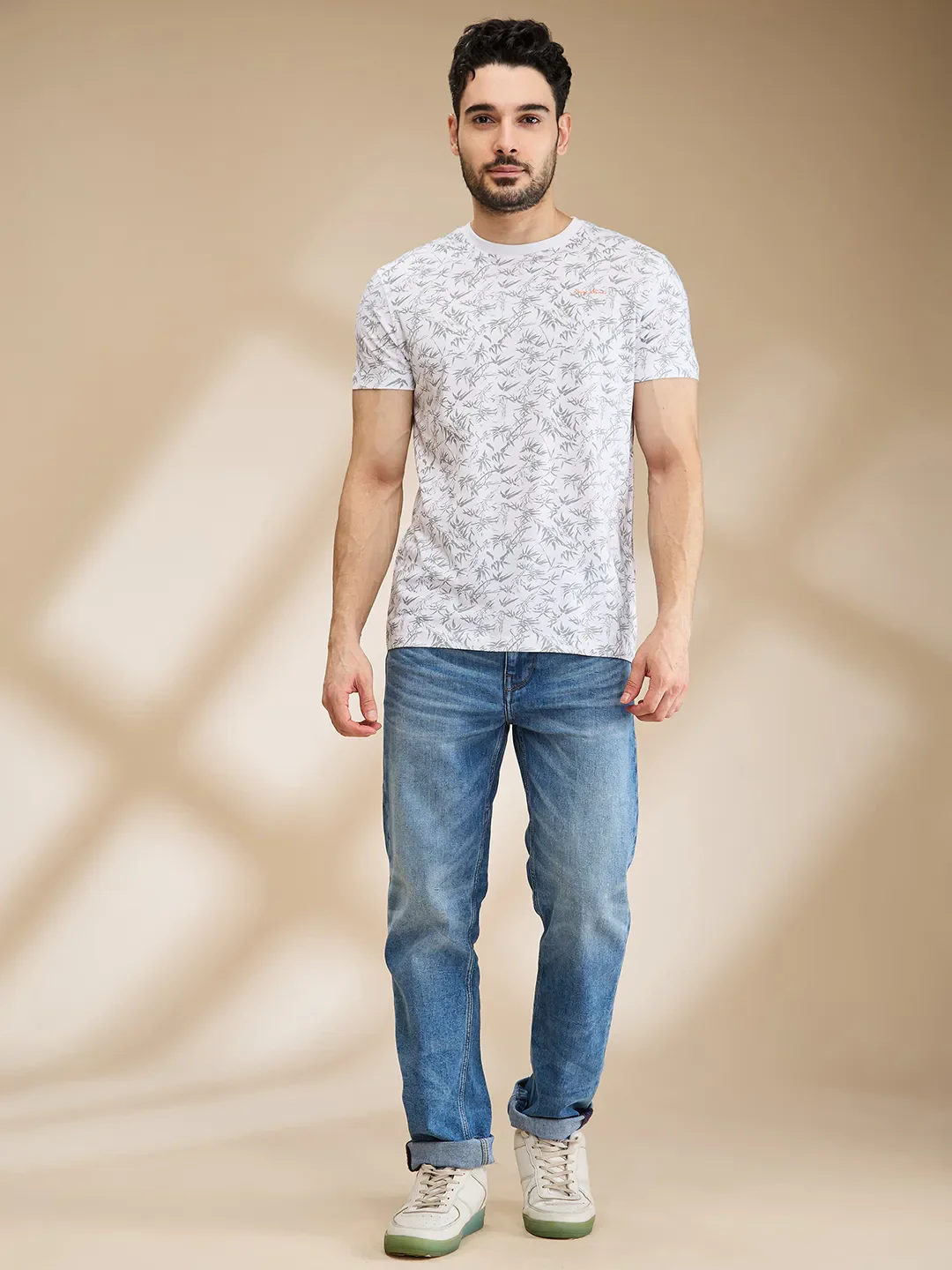 White Regular Fit Men's Short Sleeves T-Shirt by Being Human Clothing - Image 2