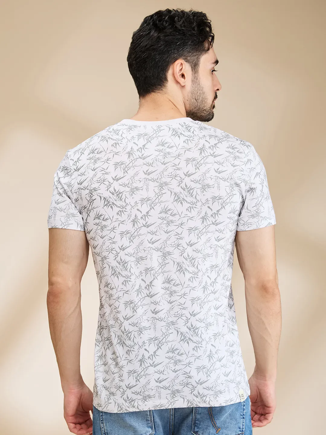 White Regular Fit Men's Short Sleeves T-Shirt by Being Human Clothing - Image 3