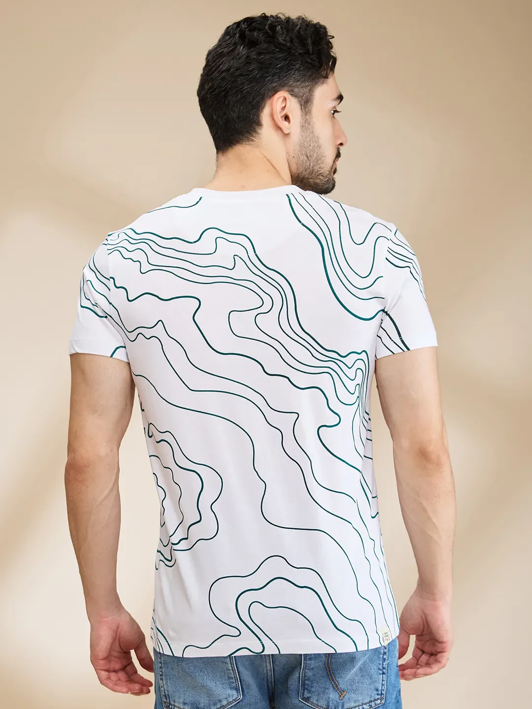White Regular Fit Men's Short Sleeves T-Shirt by Being Human Clothing - Image 3