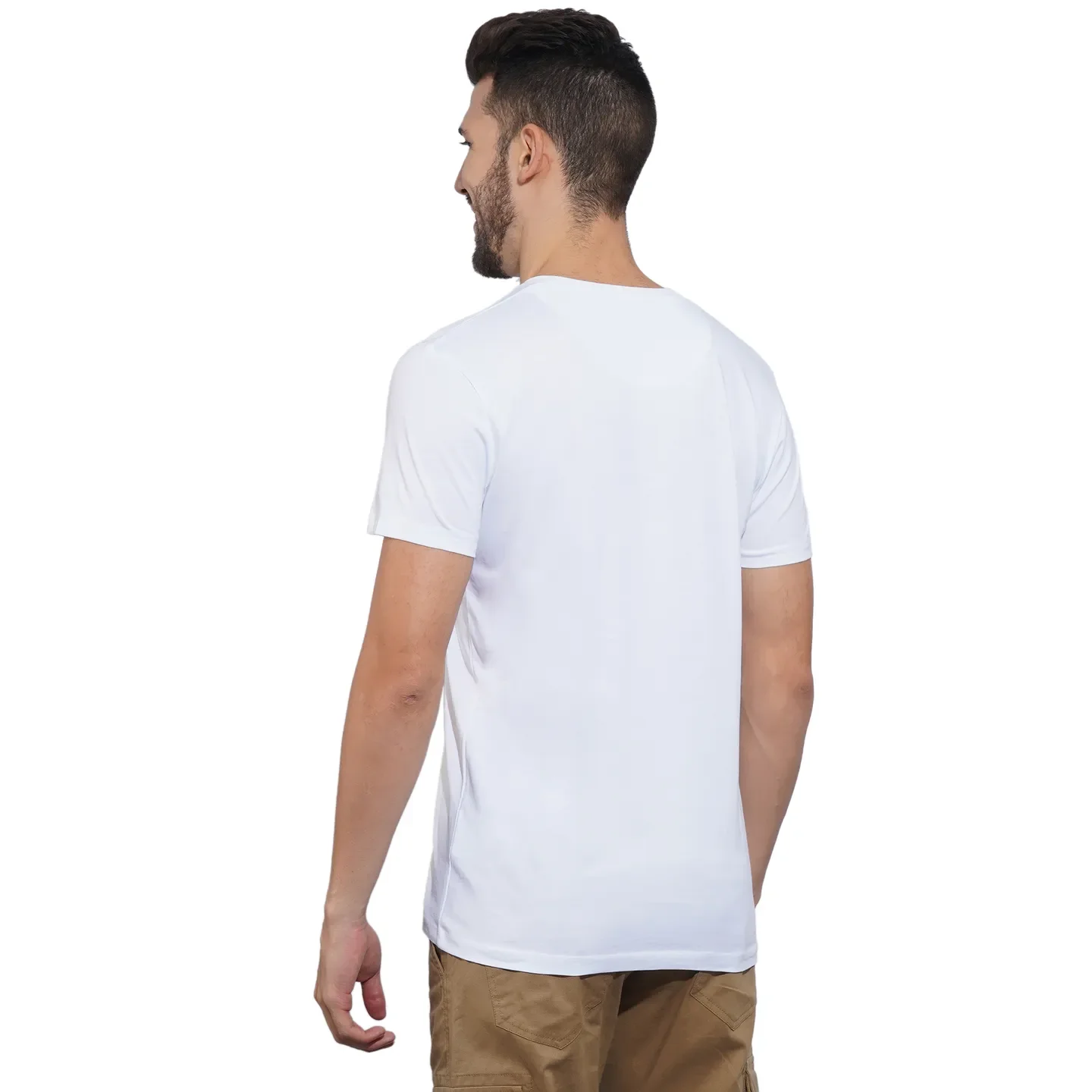 White Regular Fit Men's Short Sleeves T-Shirt by Being Human Clothing - Image 3