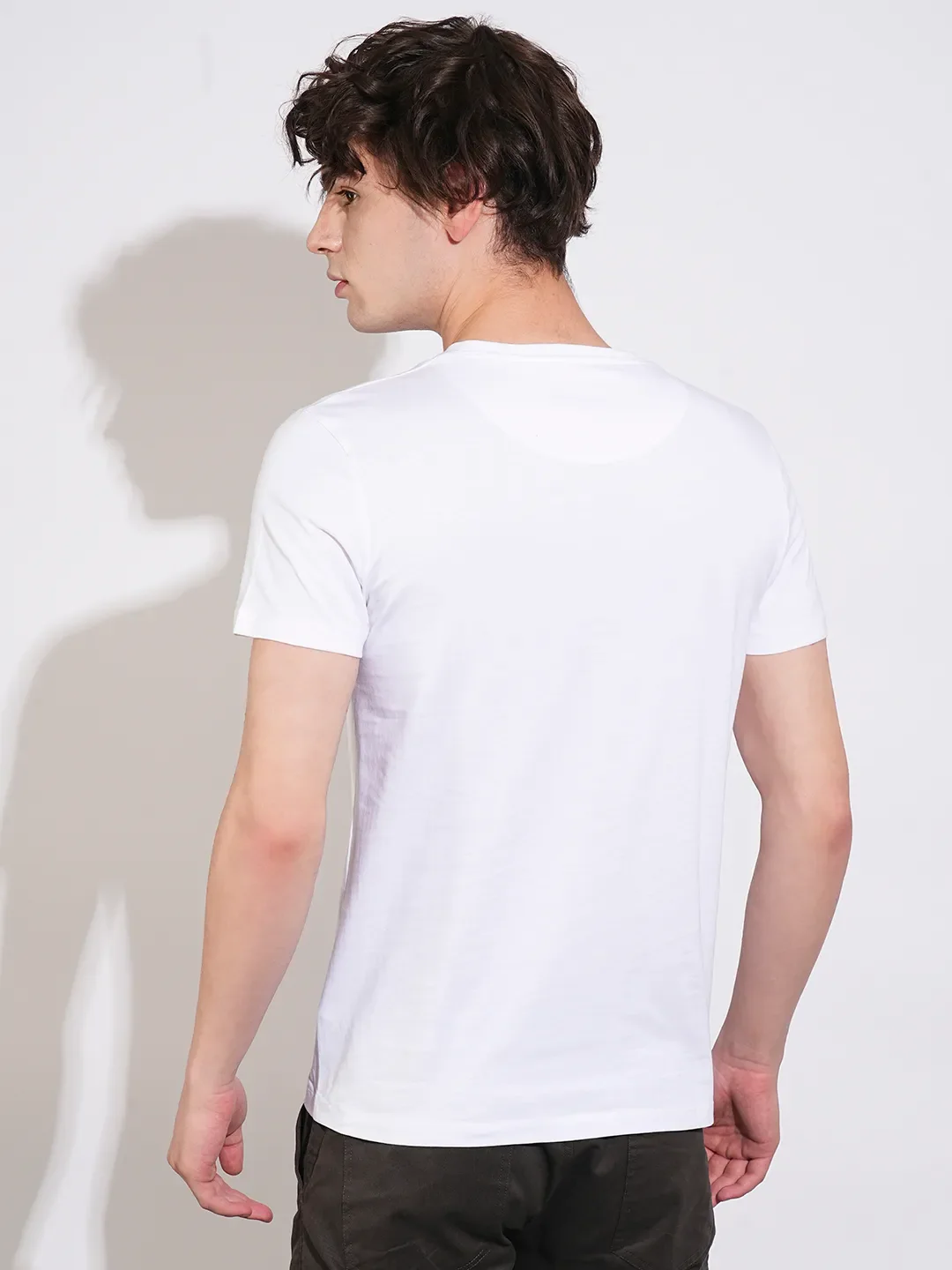 White Regular Fit Men's Short Sleeves T-Shirt by Being Human Clothing - Image 3
