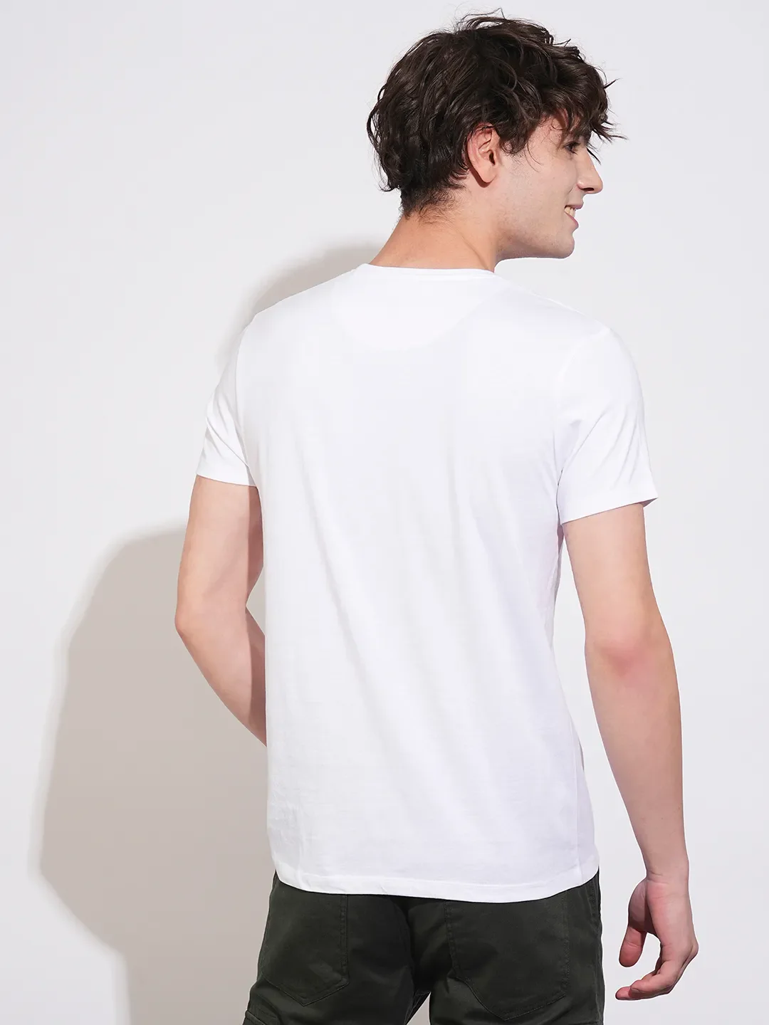 White Regular Fit Men's Short Sleeves T-Shirt by Being Human Clothing - Image 3