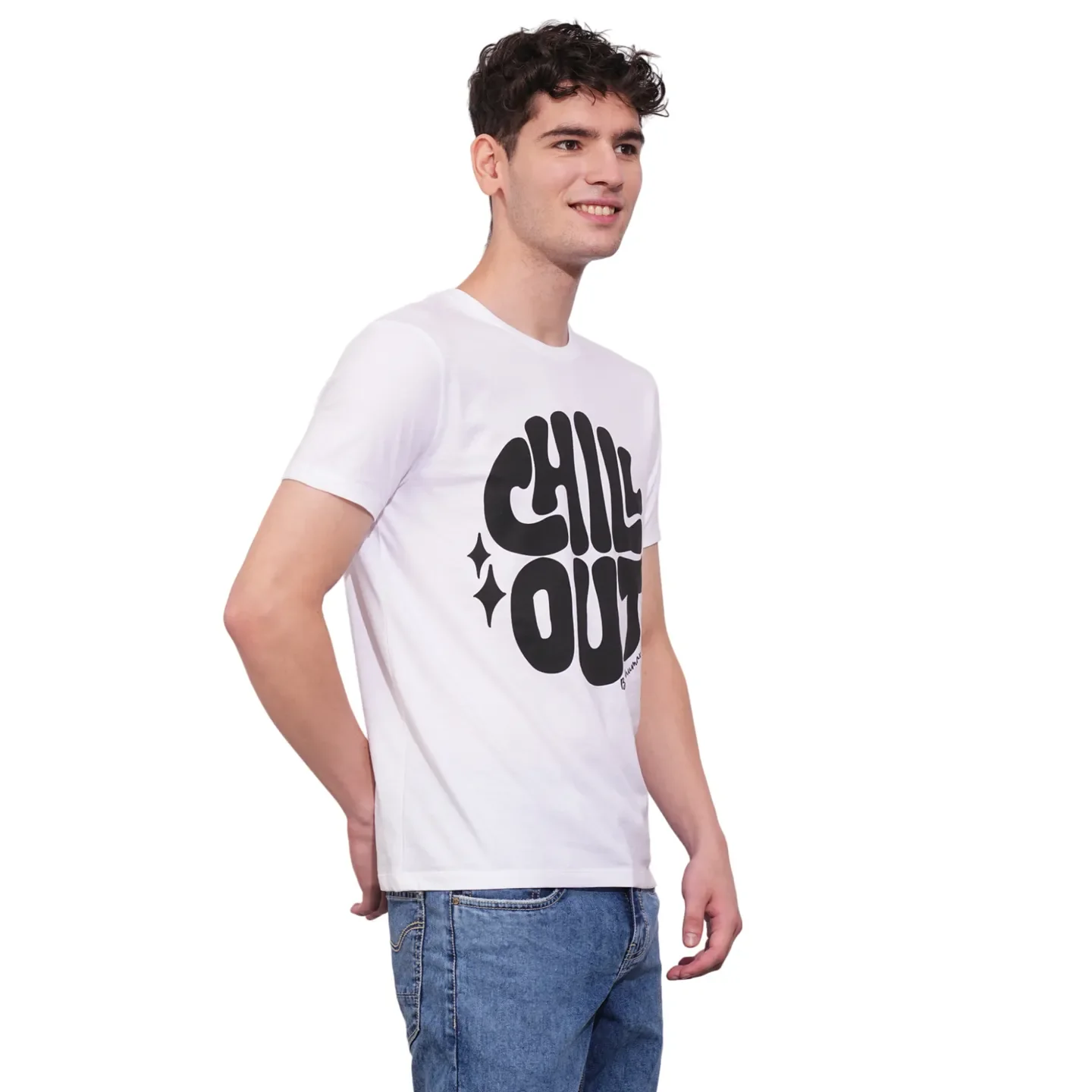 White Regular Fit Men's Short Sleeves T-Shirt by Being Human Clothing - Image 2