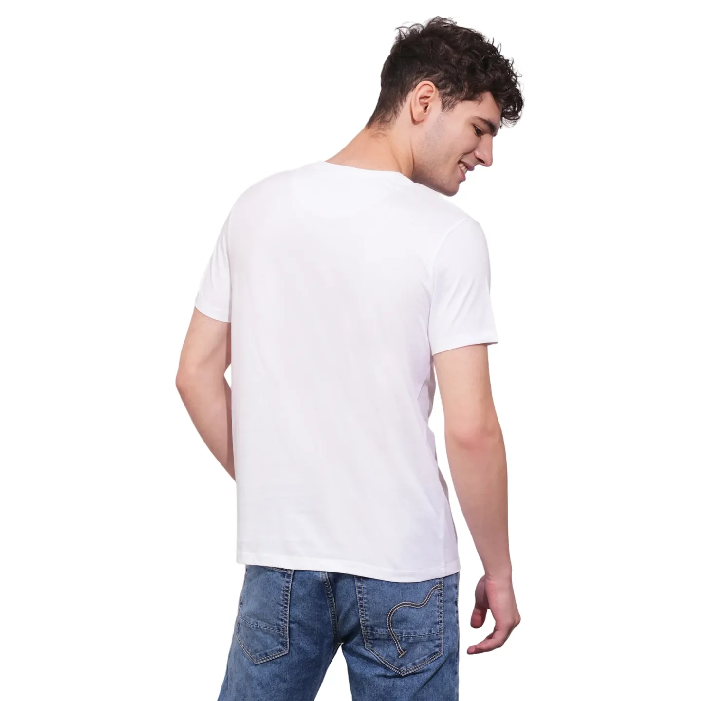 White Regular Fit Men's Short Sleeves T-Shirt by Being Human Clothing - Image 3