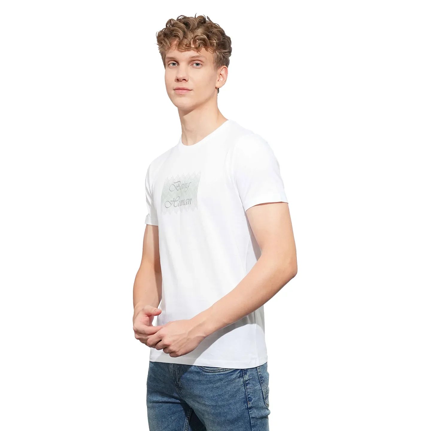 White Regular Fit Men's Short Sleeves T-Shirt by Being Human Clothing - Image 2