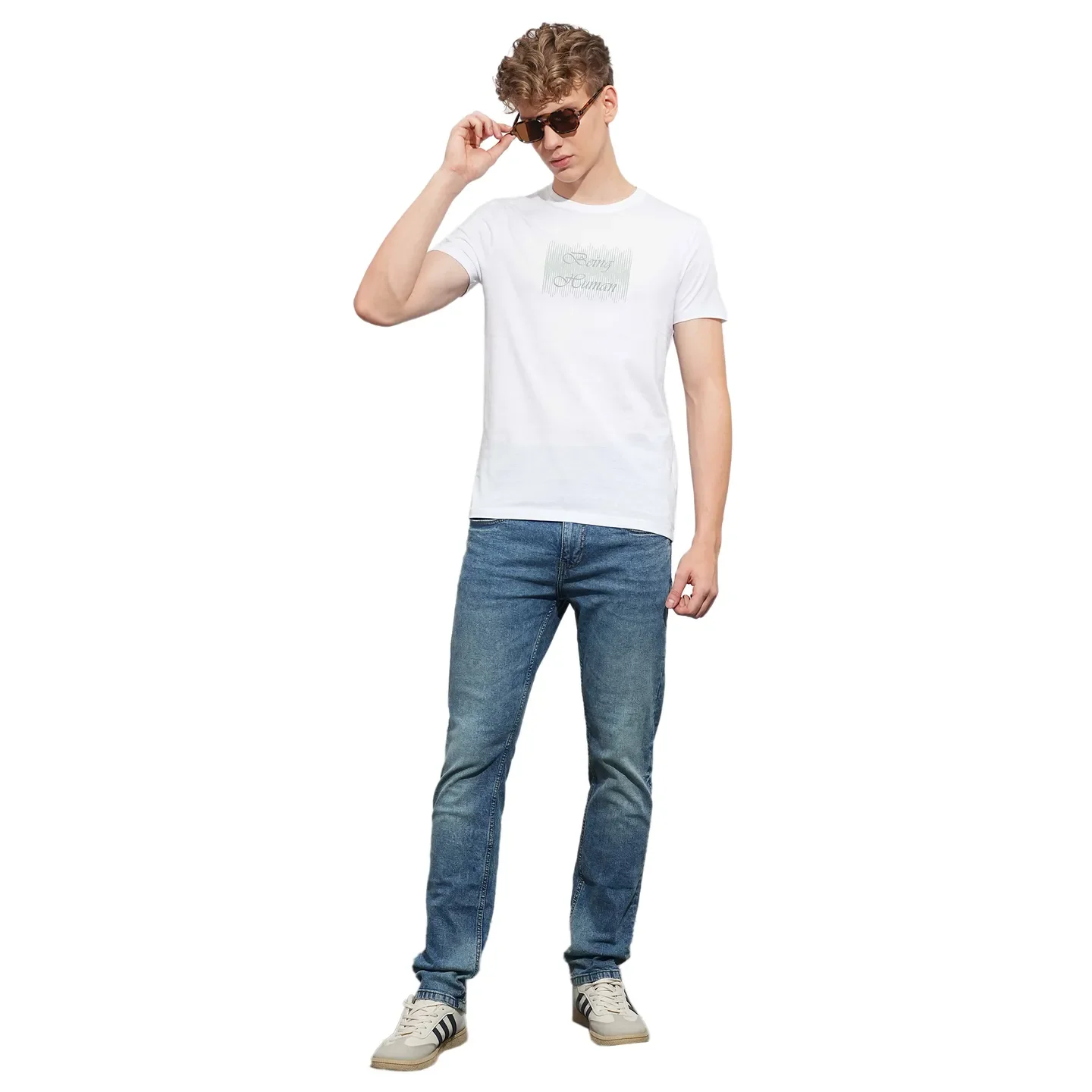 White Regular Fit Men's Short Sleeves T-Shirt by Being Human Clothing - Image 4