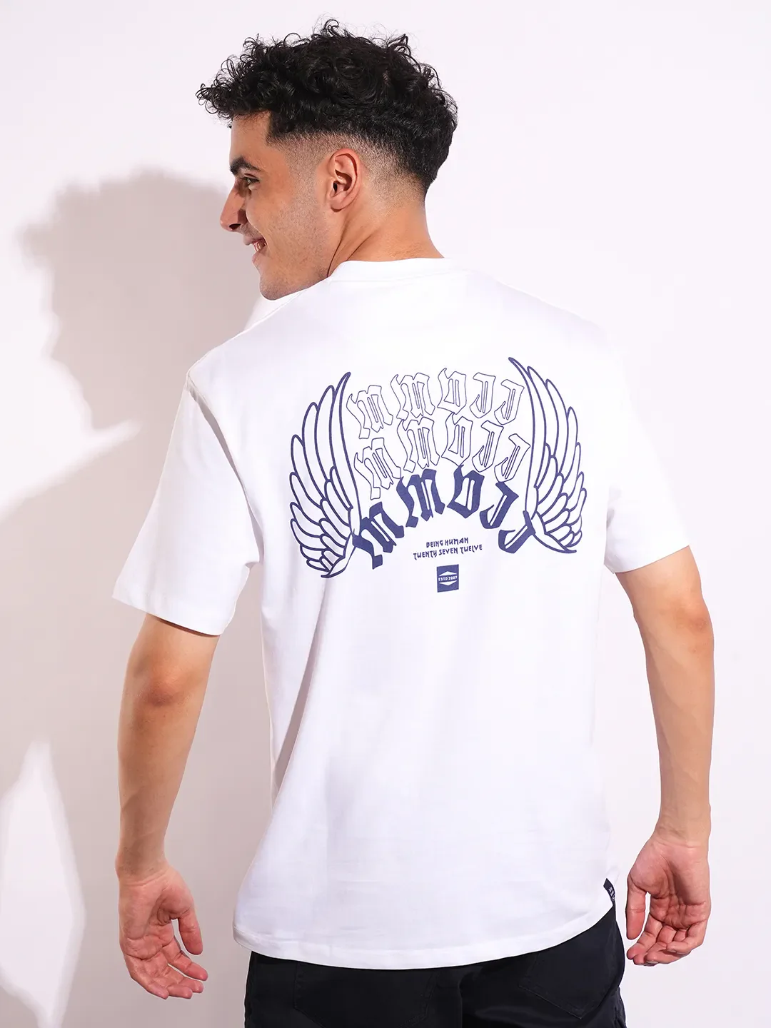 White Easy Fit Men's Short Sleeves T-Shirt by Being Human Clothing - Image 3