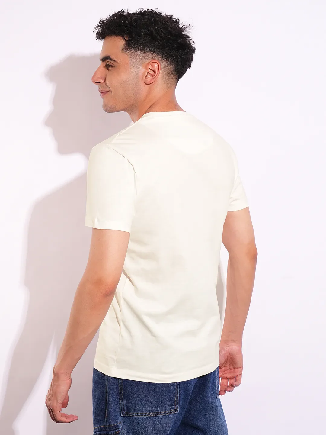 White Slim Fit Men's Short Sleeves T-Shirt by Being Human Clothing - Image 3