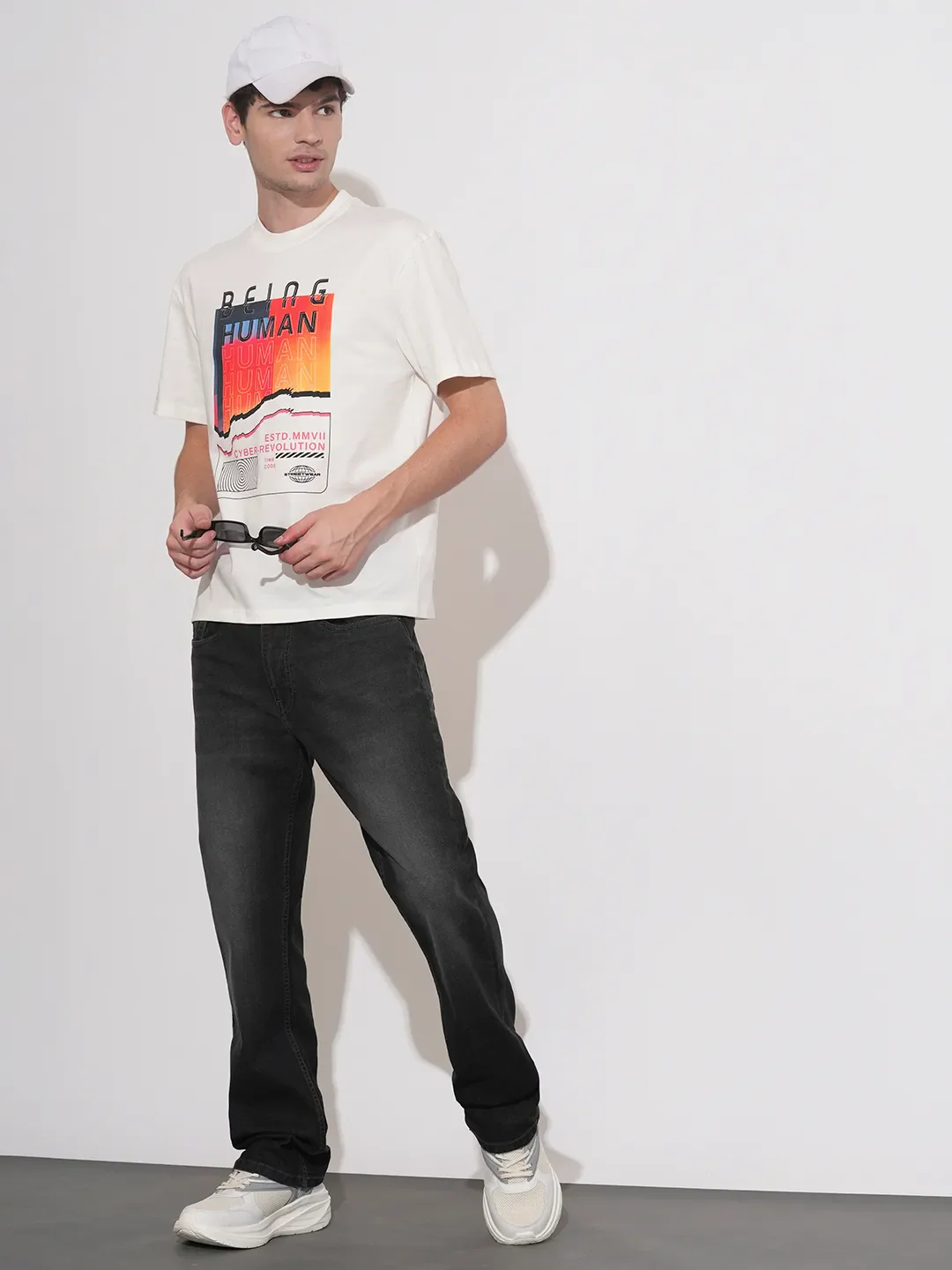 White Easy Fit Men's Short Sleeves T-Shirt by Being Human Clothing - Image 4